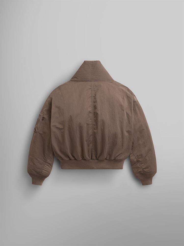 SHAWL COLLAR BOMBER JACKET WOMENS - COYOTE BROWN / XL Product Image