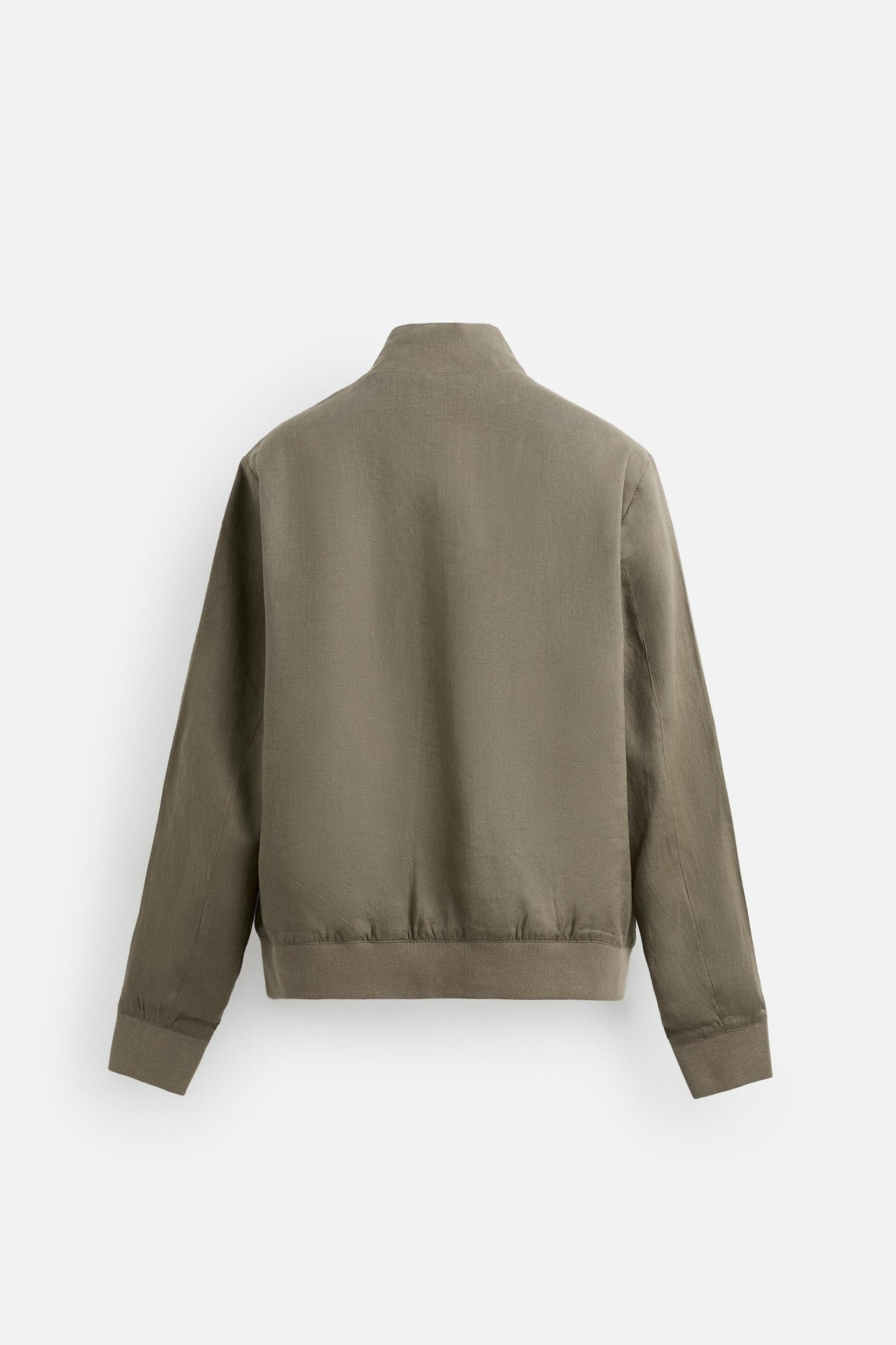 100% LINEN BOMBER JACKET Product Image