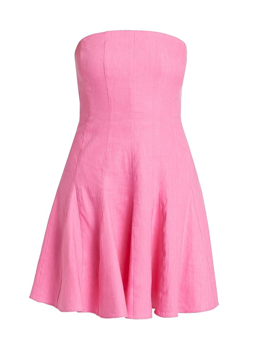 Womens Cameron Solid Linen Strapless Dress Size 0 Product Image