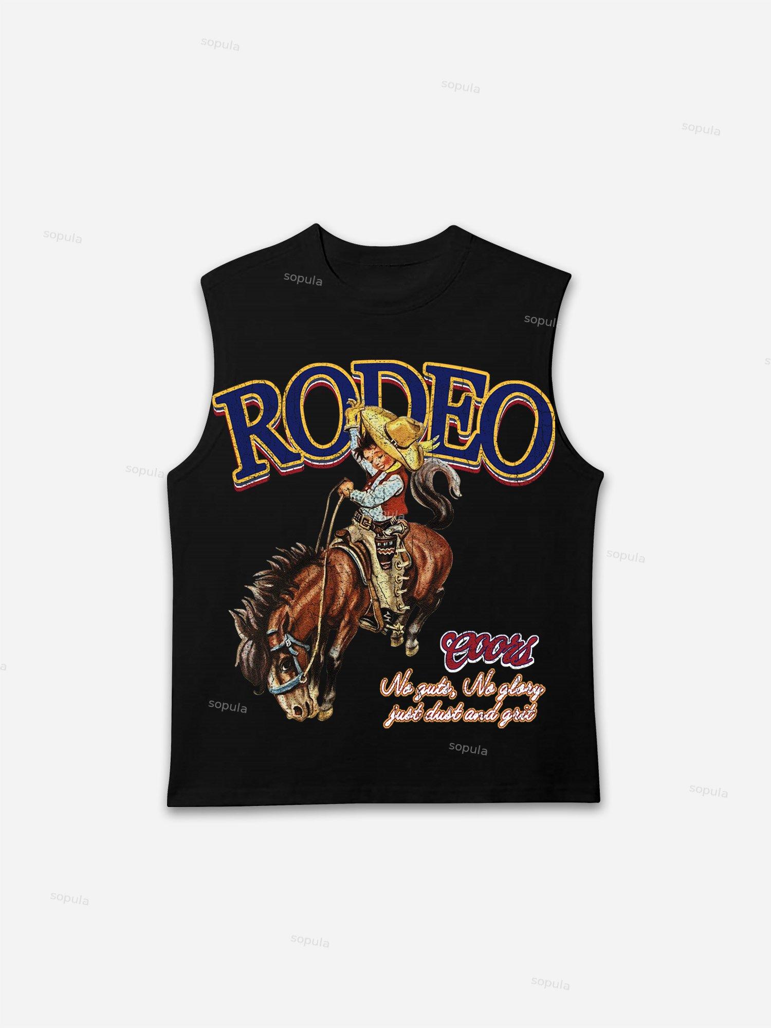 Rodeo Coors Cowboy Print Tank Top Product Image