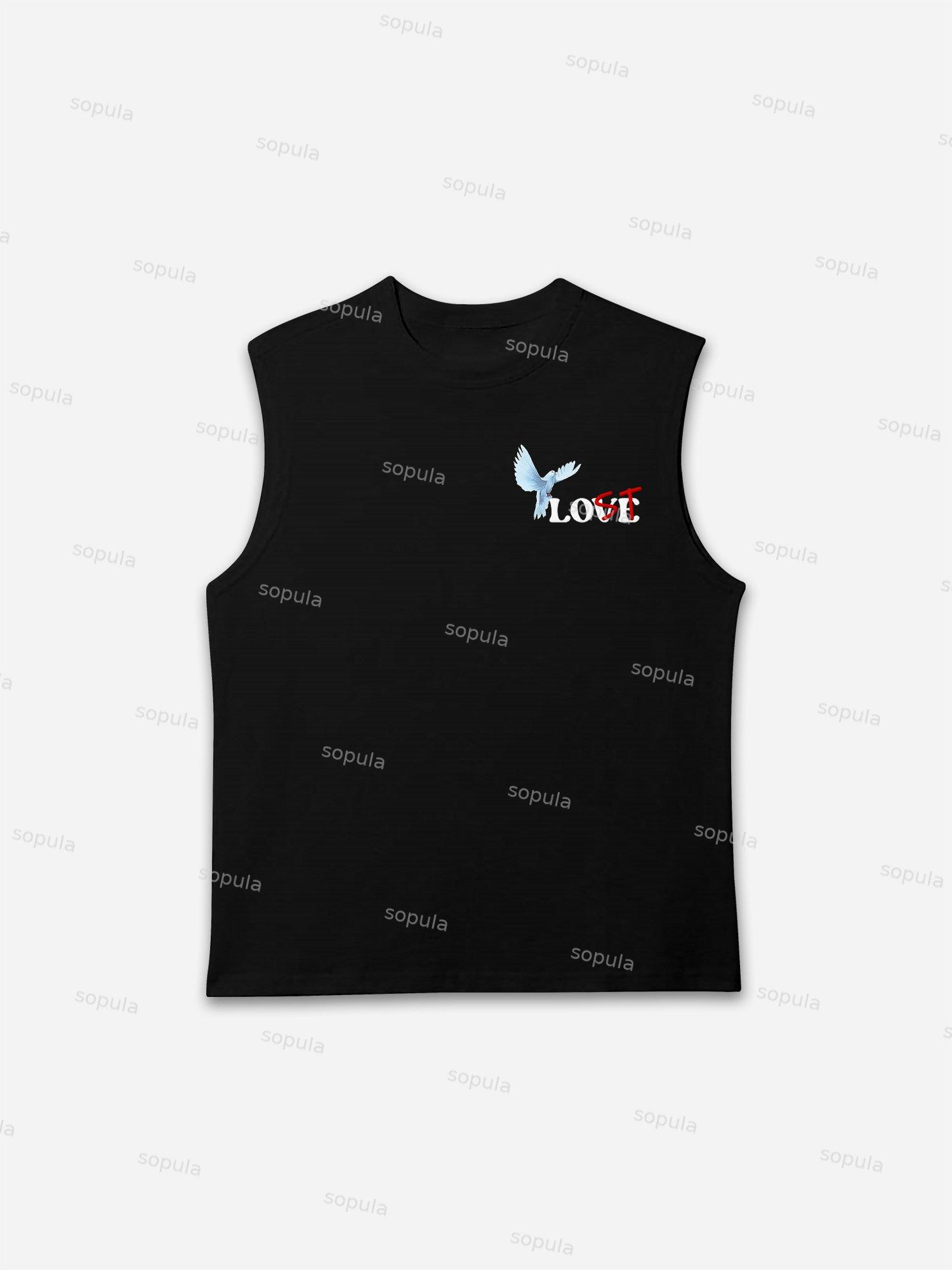 Sopula Peace Dove You're Lost Without Me Graphic Sleeveless Tank Top Product Image