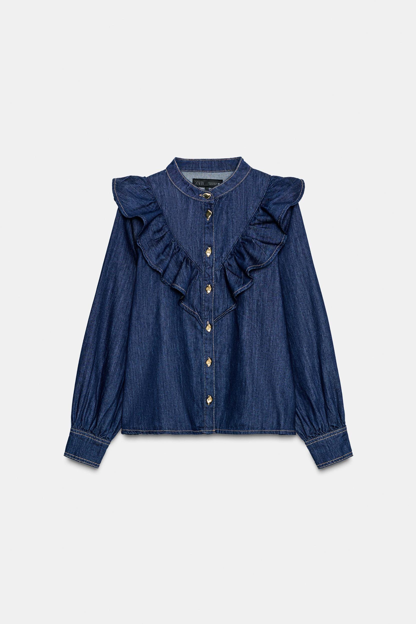 Z1975 DENIM RUFFLED SHIRT Product Image
