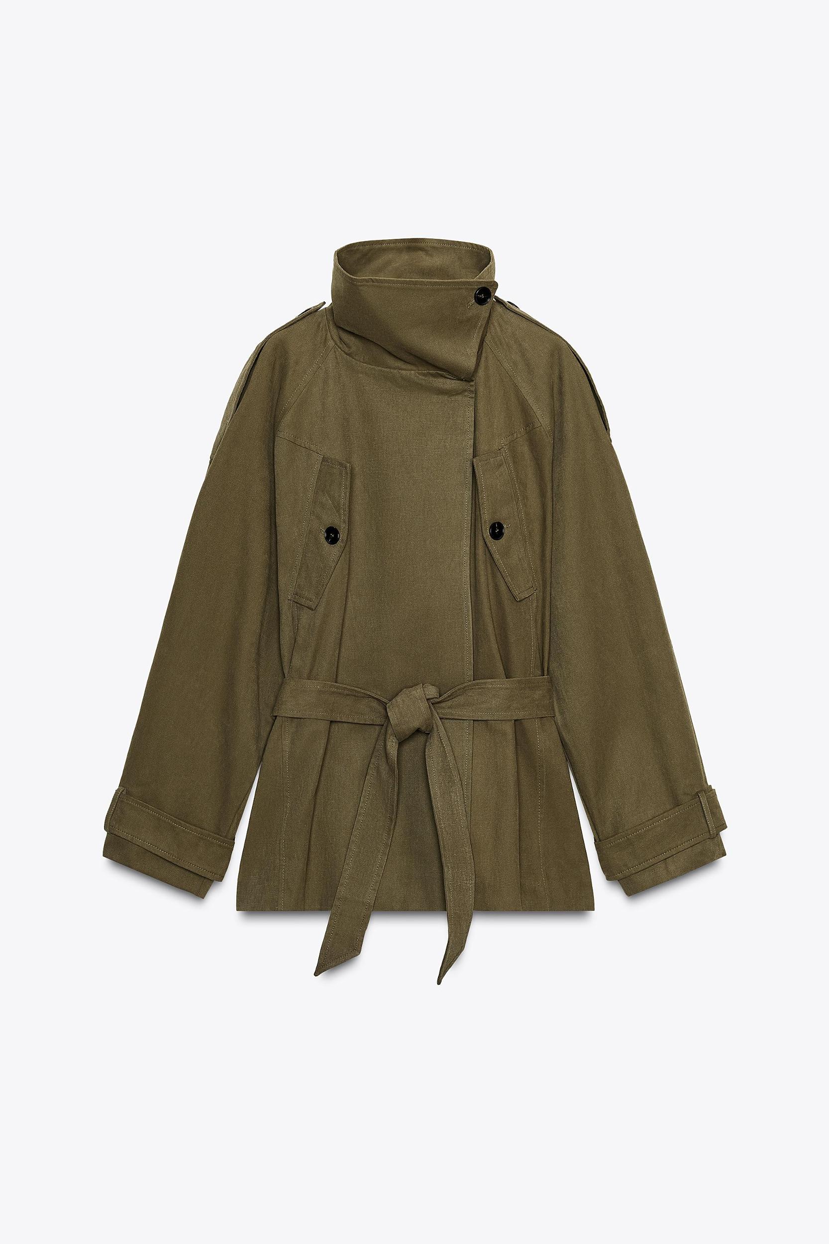 SHORT COTTON BELTED TRENCH COAT Product Image