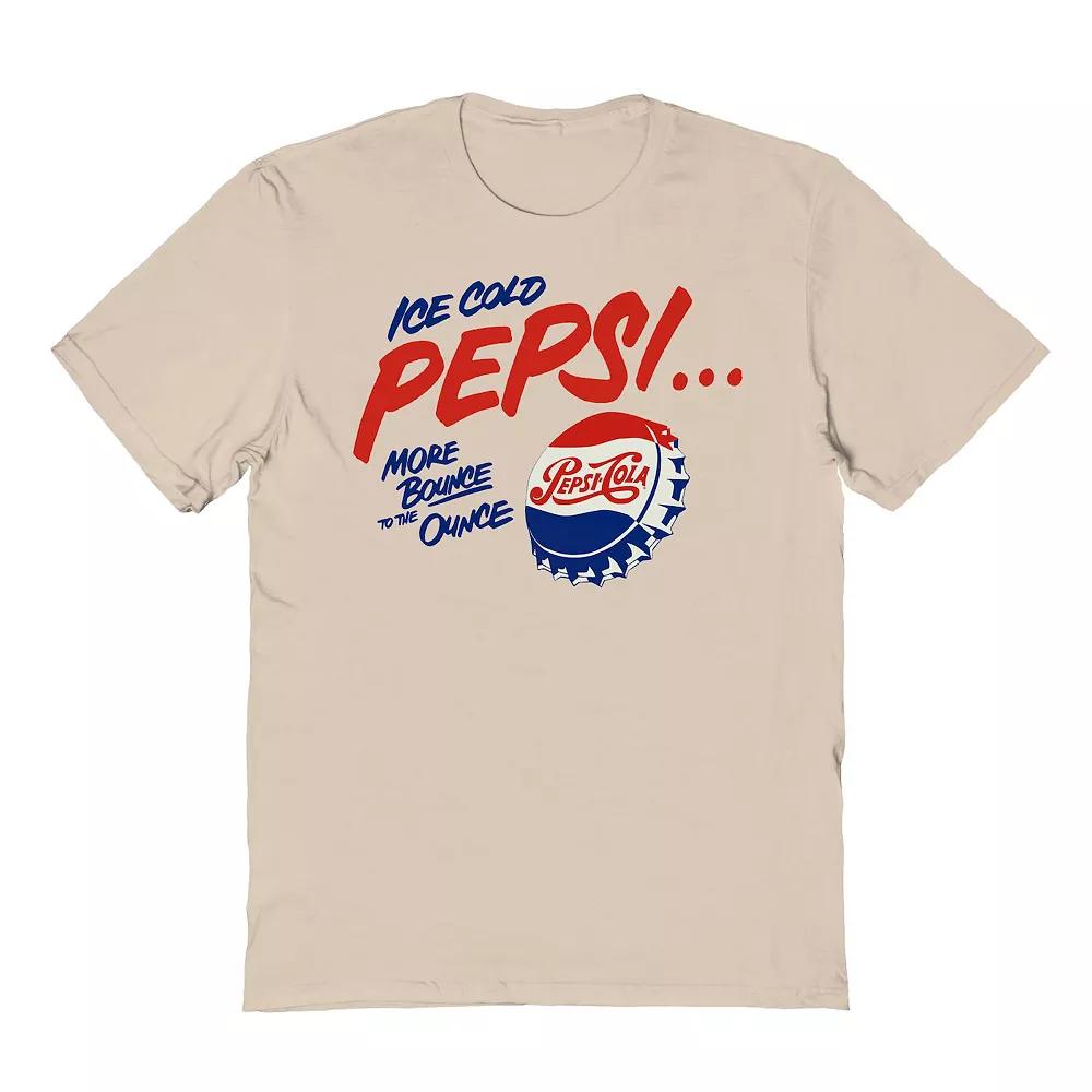 Men's Pepsi Ice Cold Pepsi Vintage Ad Graphic Tee, Size: XXL, Brown Product Image