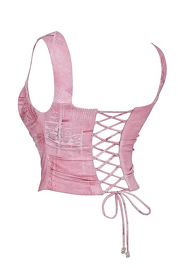 Una  pink print corset - sale Product Image