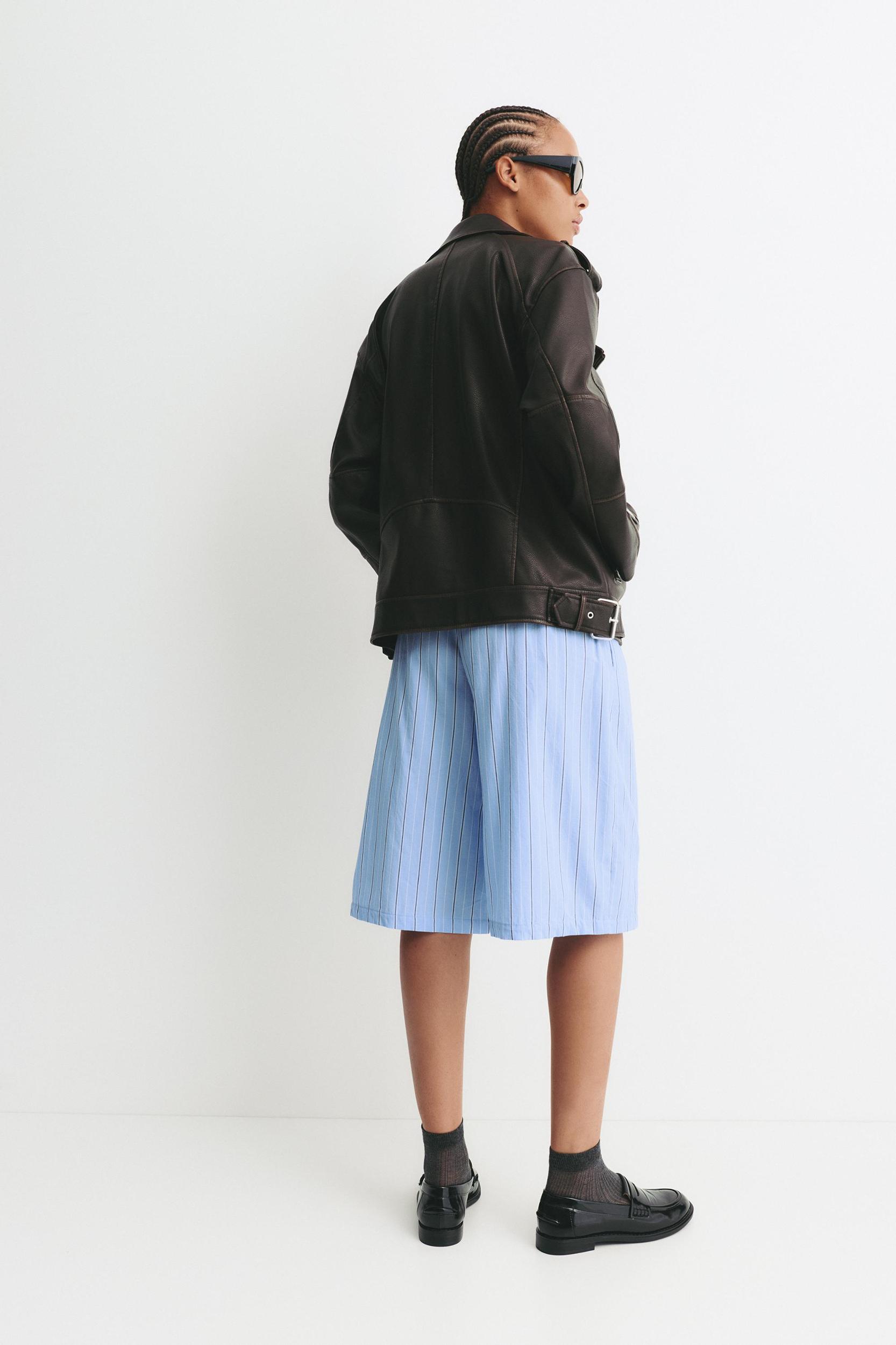 Striped pajama-style Bermuda shorts Product Image