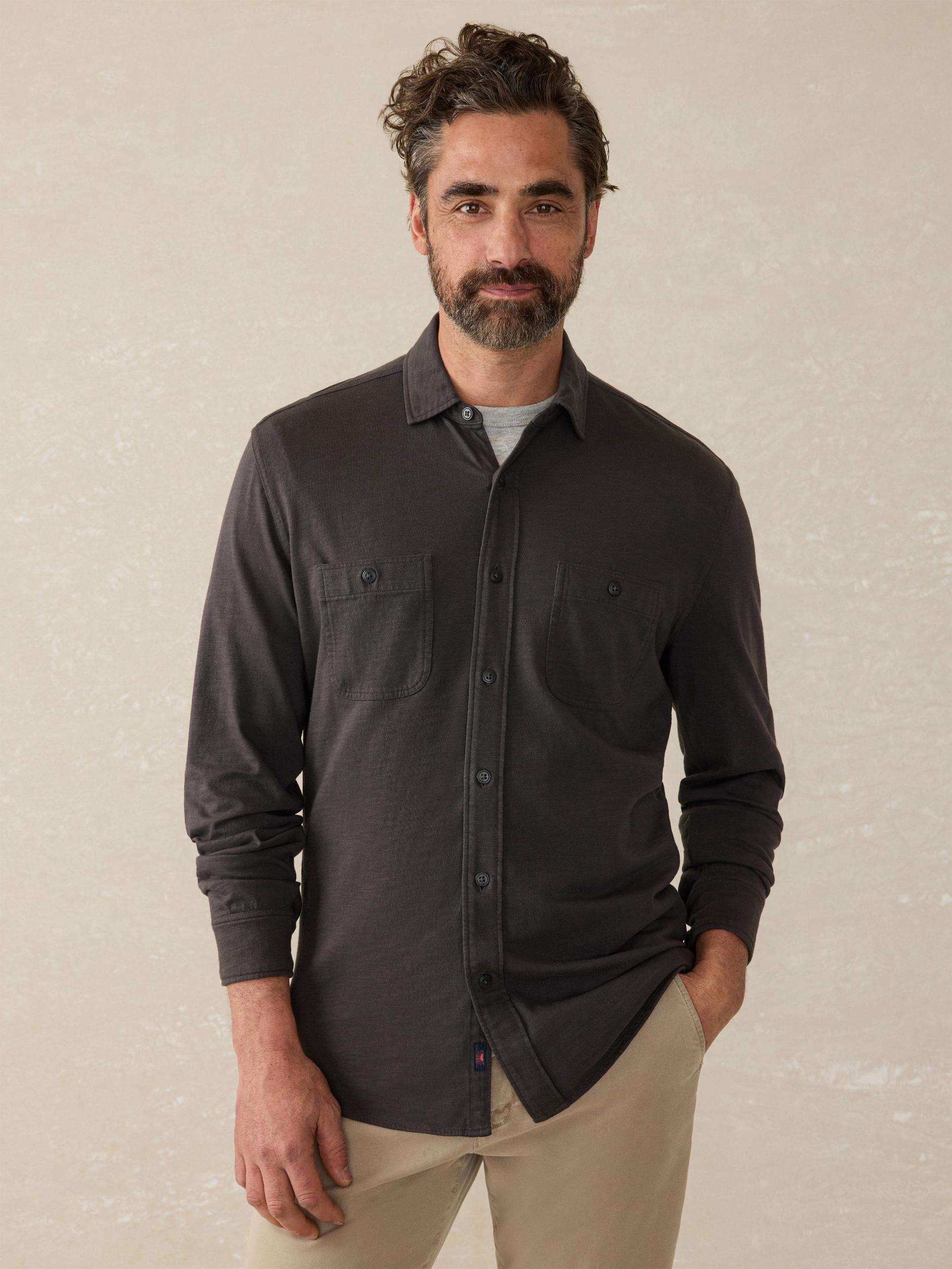 Sunwashed Knit Shirt - Washed Black Male Product Image