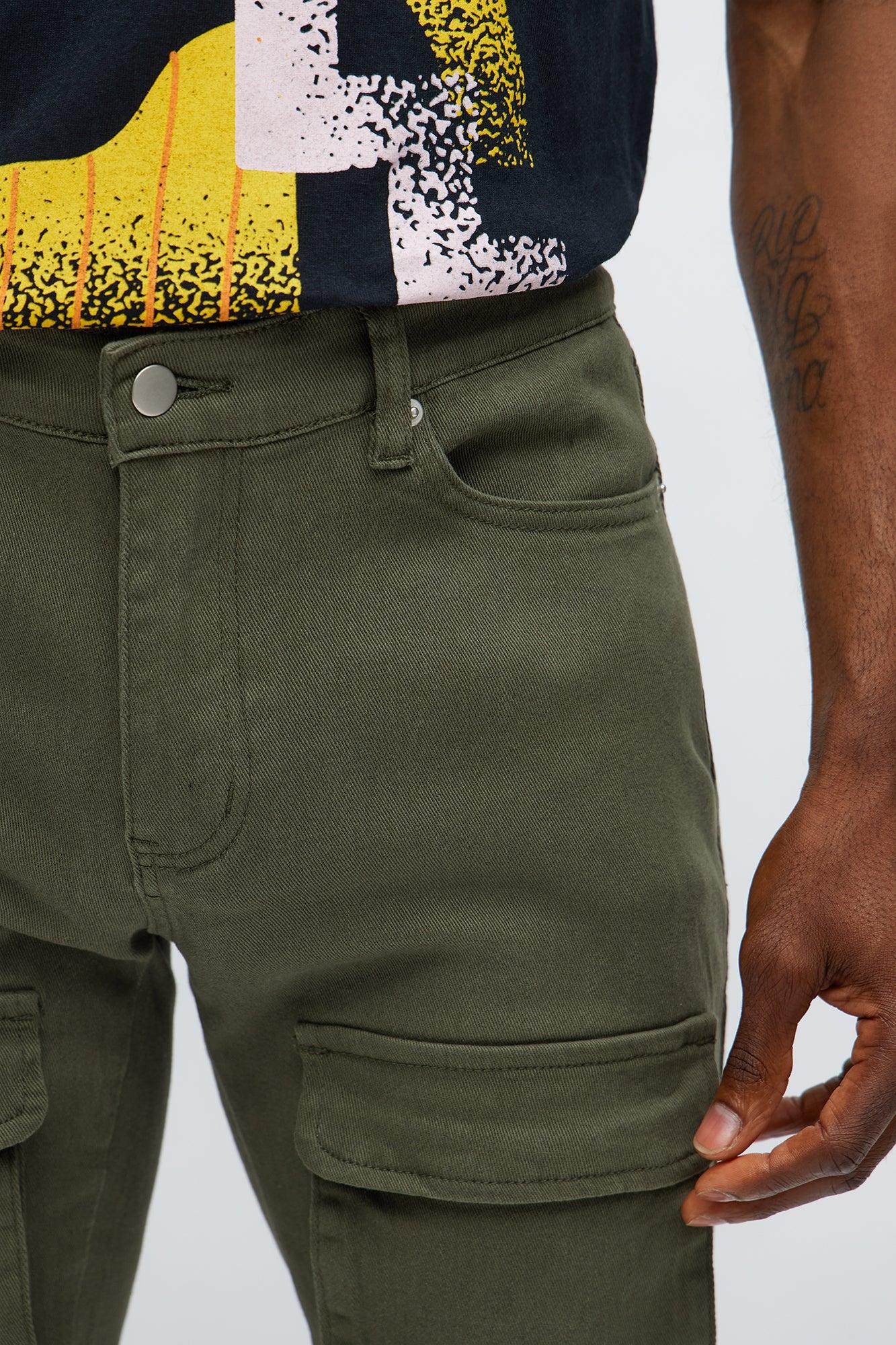 Skinny Pocket Me Cargo Pants - Olive Male Product Image