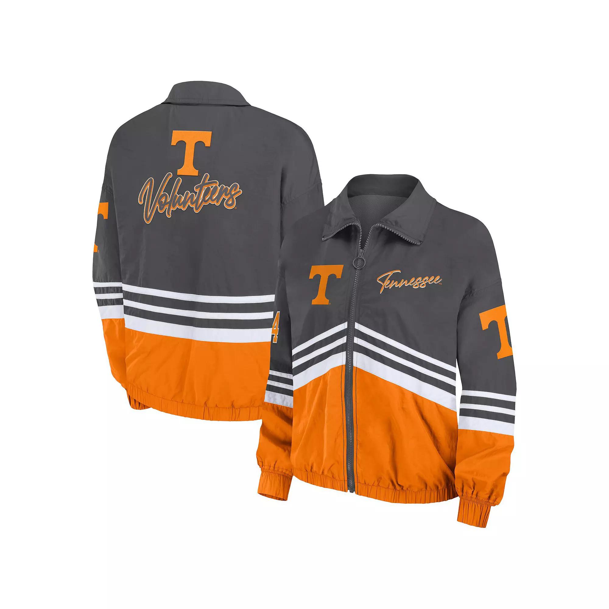 Women's WEAR by Erin Andrews Gray Tennessee Volunteers Vintage Throwback Windbreaker Full-Zip Jacket, Size: 2XL, Grey Product Image
