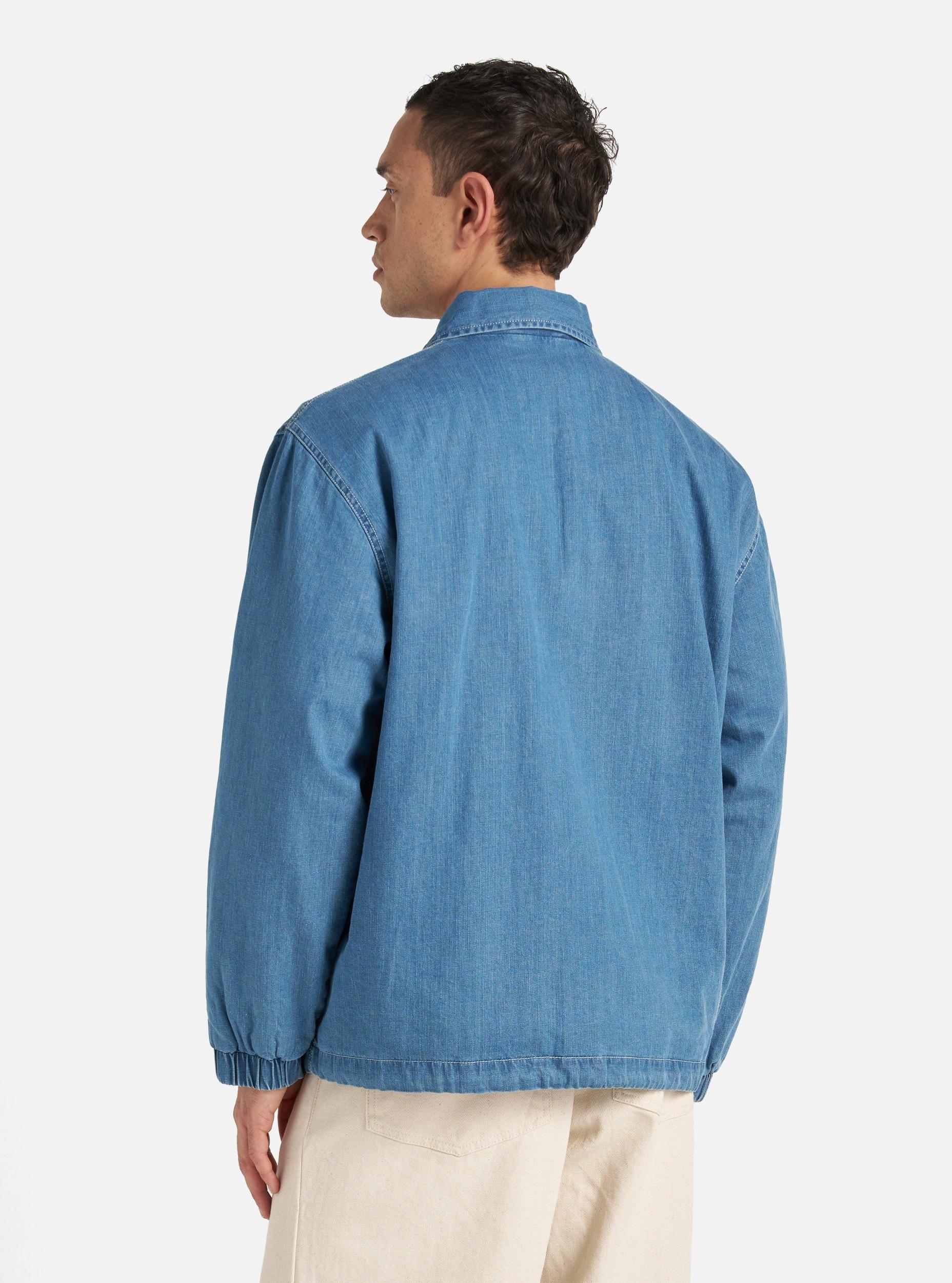 Washed Indigo 8oz Organic Denim Head Coach Jacket Product Image