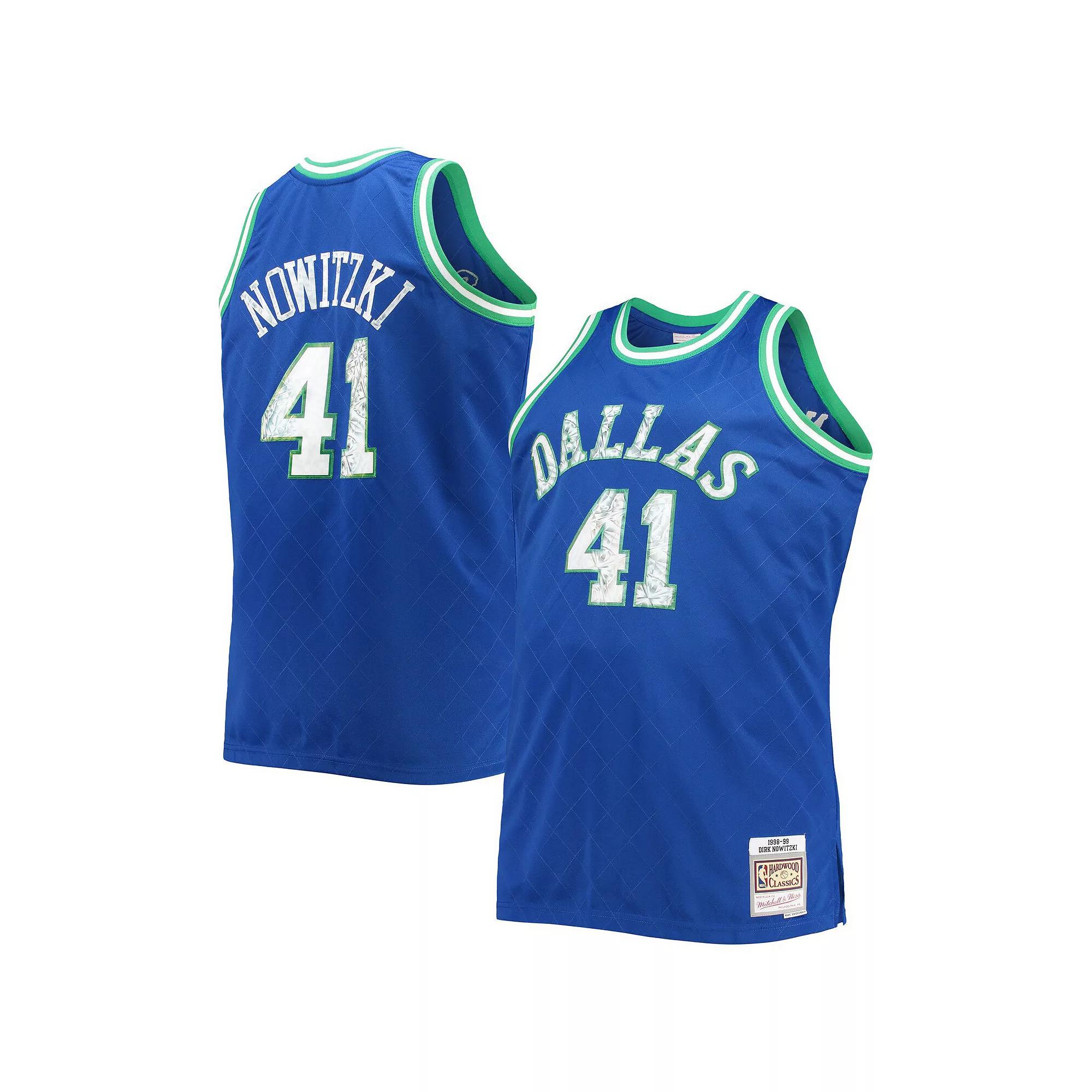 Men's Mitchell & Ness Dirk Nowitzki Royal Dallas Mavericks Big & Tall 1998-99 NBA 75th Anniversary Diamond Swingman Jersey, Size: 6XB, Blue Product Image