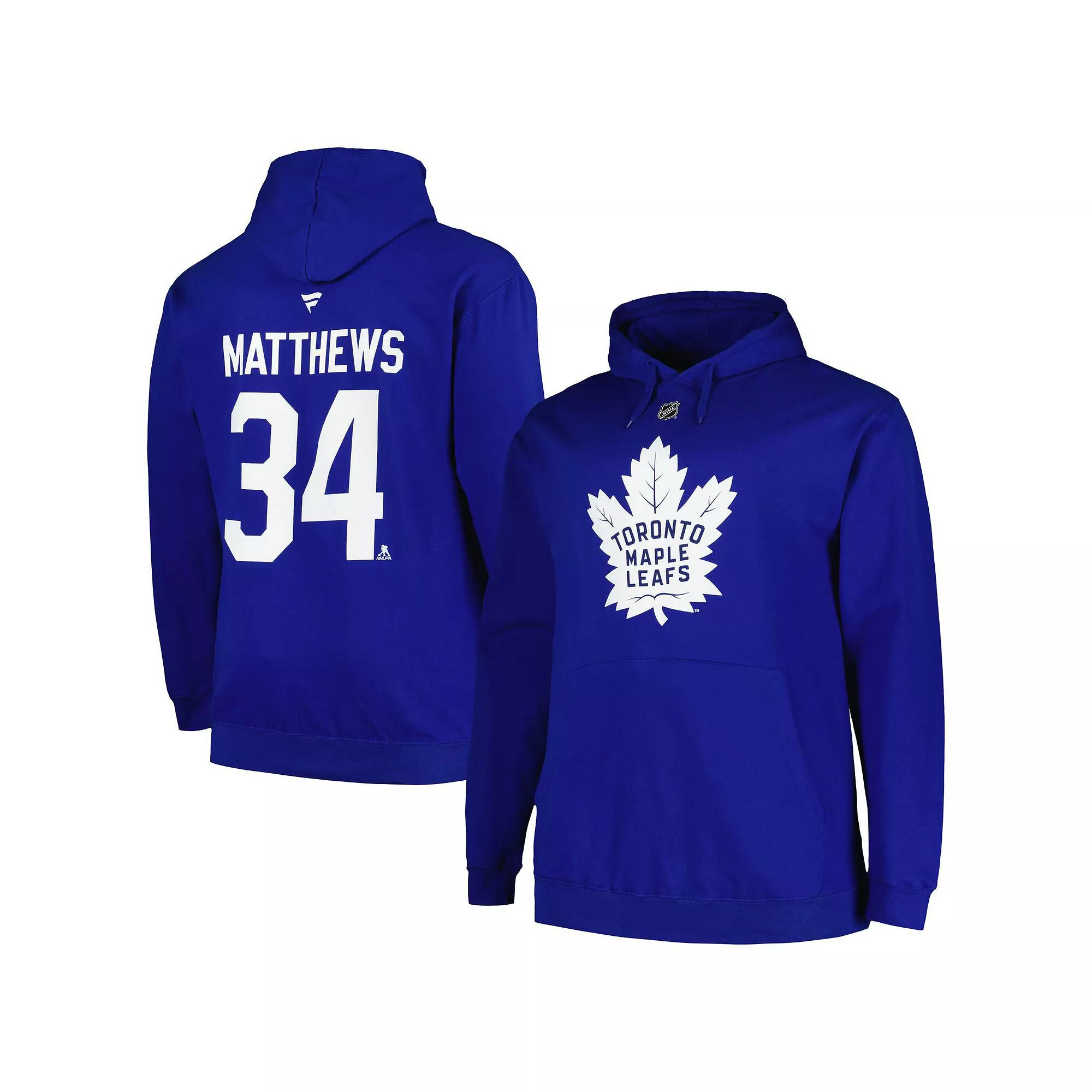 Men's Profile Auston Matthews Blue Toronto Maple Leafs Big & Tall Name & Number Pullover Hoodie,  Product Image