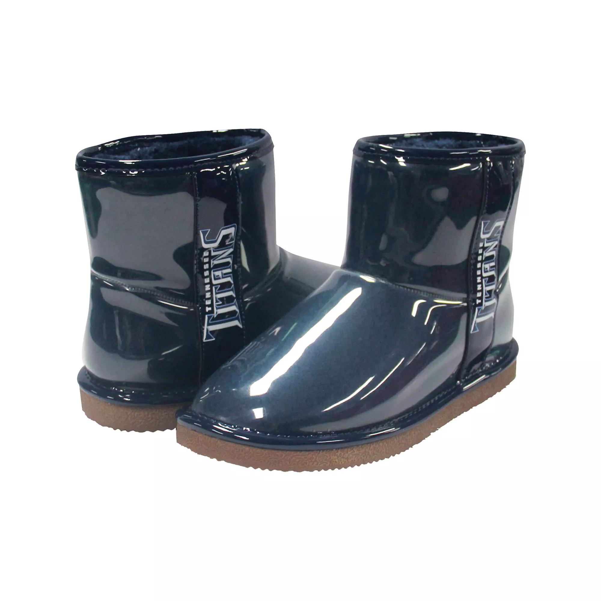 Women's Cuce Navy Tennessee Titans Water Resistant Faux Shearling Boots, Size: 7, Blue Product Image