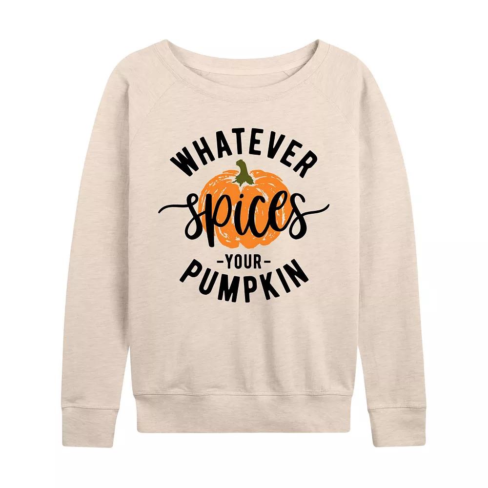 Women's Whatever Spices Your Pumpkin French Terry Long Sleeve Tee, Girl's,  Product Image