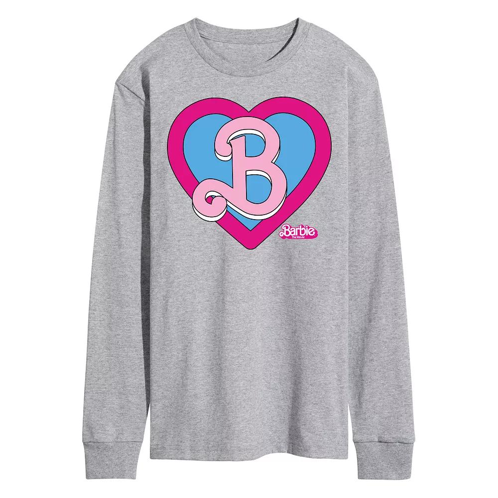 Men's Barbie Theatrical Heart Crest Long Sleeve Graphic Tee,  Product Image