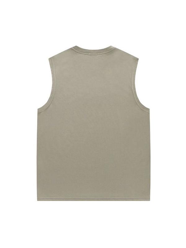 Men'S Plain Letter Embroidered Loose Vest Product Image