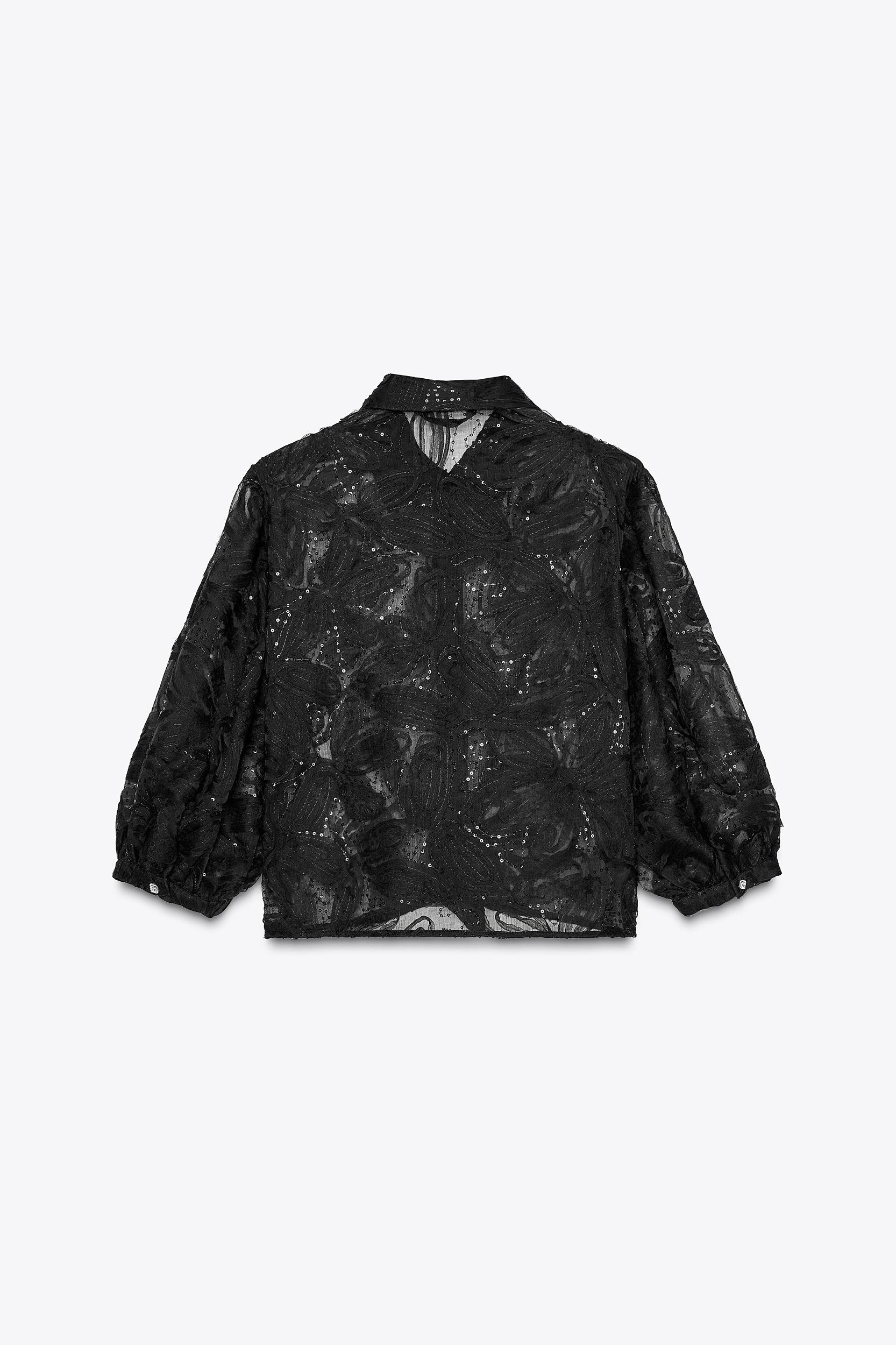 CROP SEQUIN SHIRT Product Image