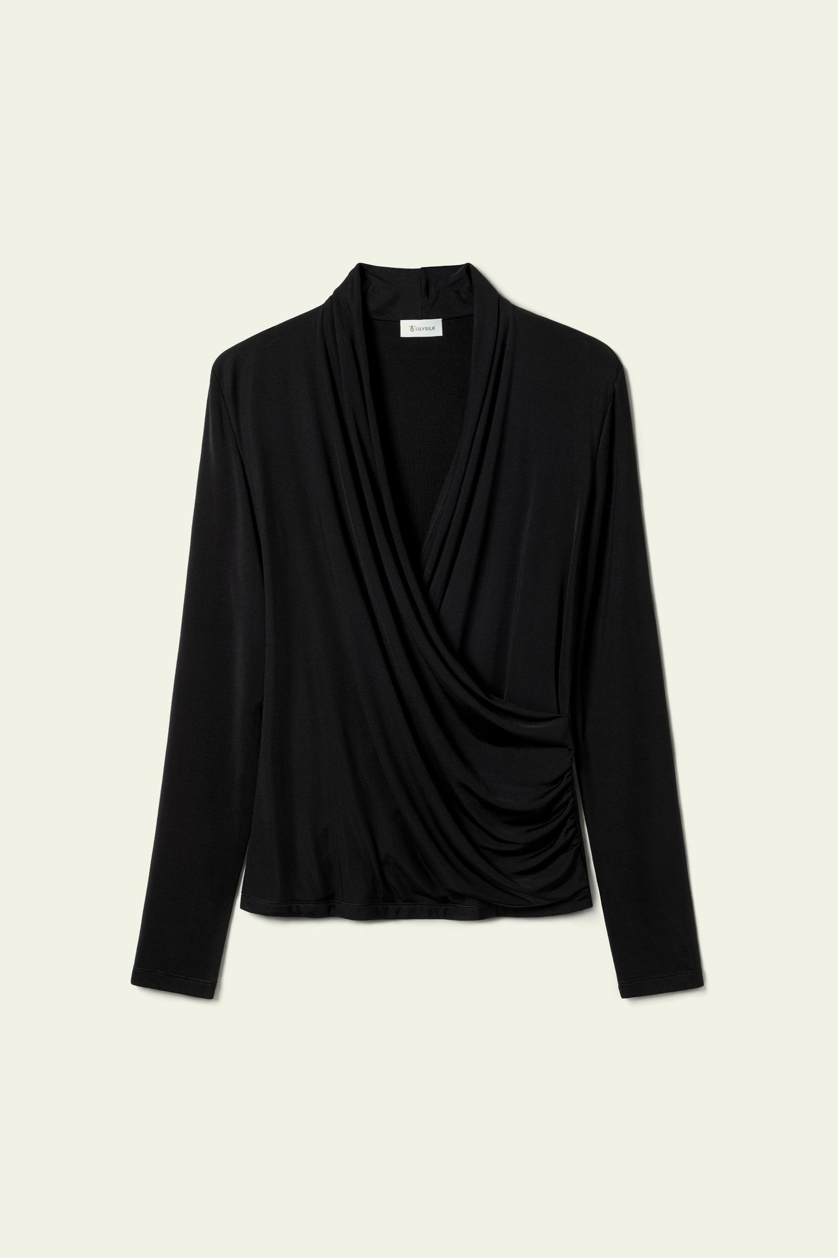 Silk Breeze Jersey Stretch Wrap Top Product Image