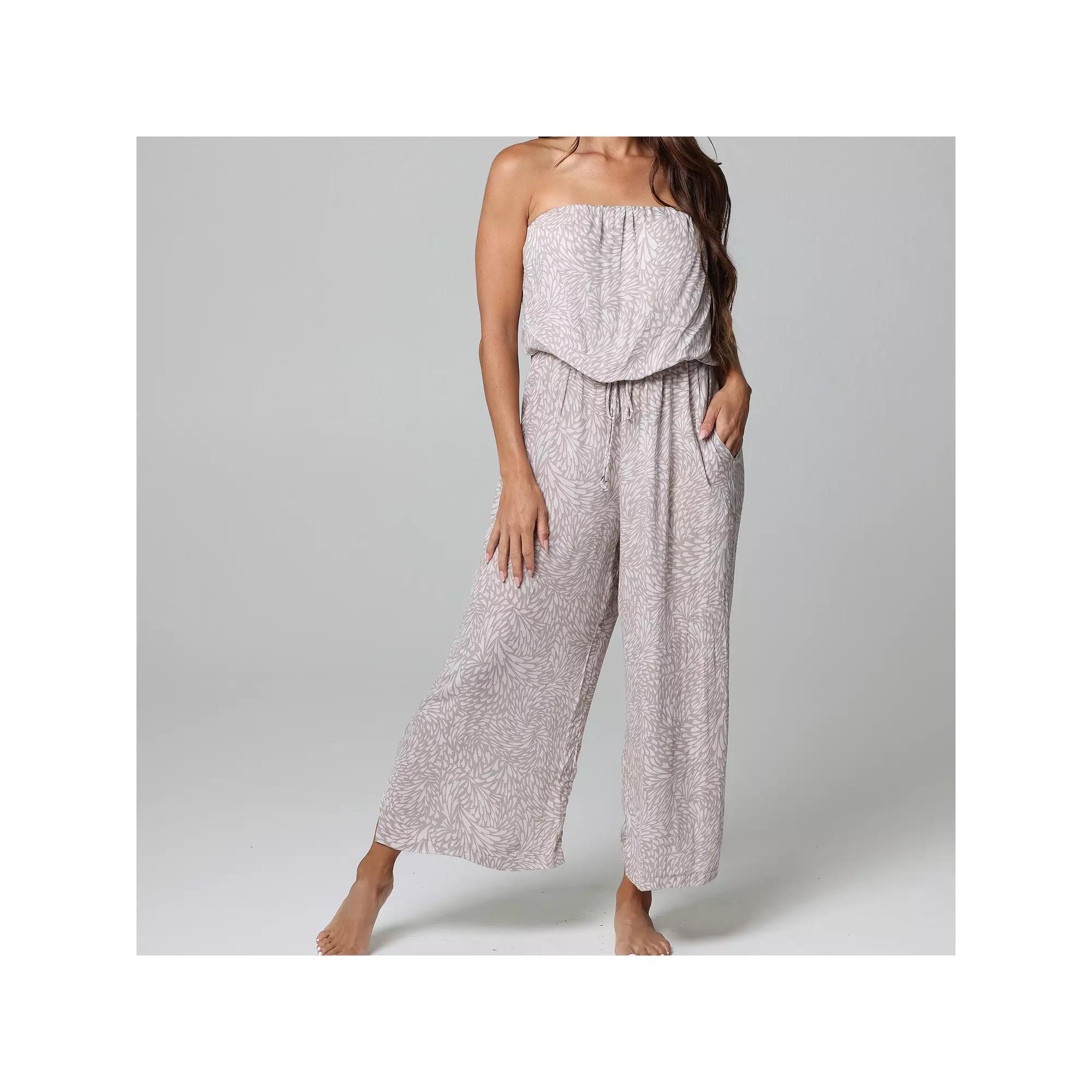 Women's J. Valdi Patterned Swim Cover-Up Jumpsuit,  Product Image