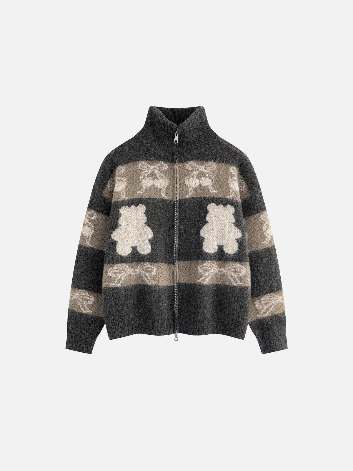 Aelfric Eden Stripe Bow Zip Up Cardigan Female Product Image