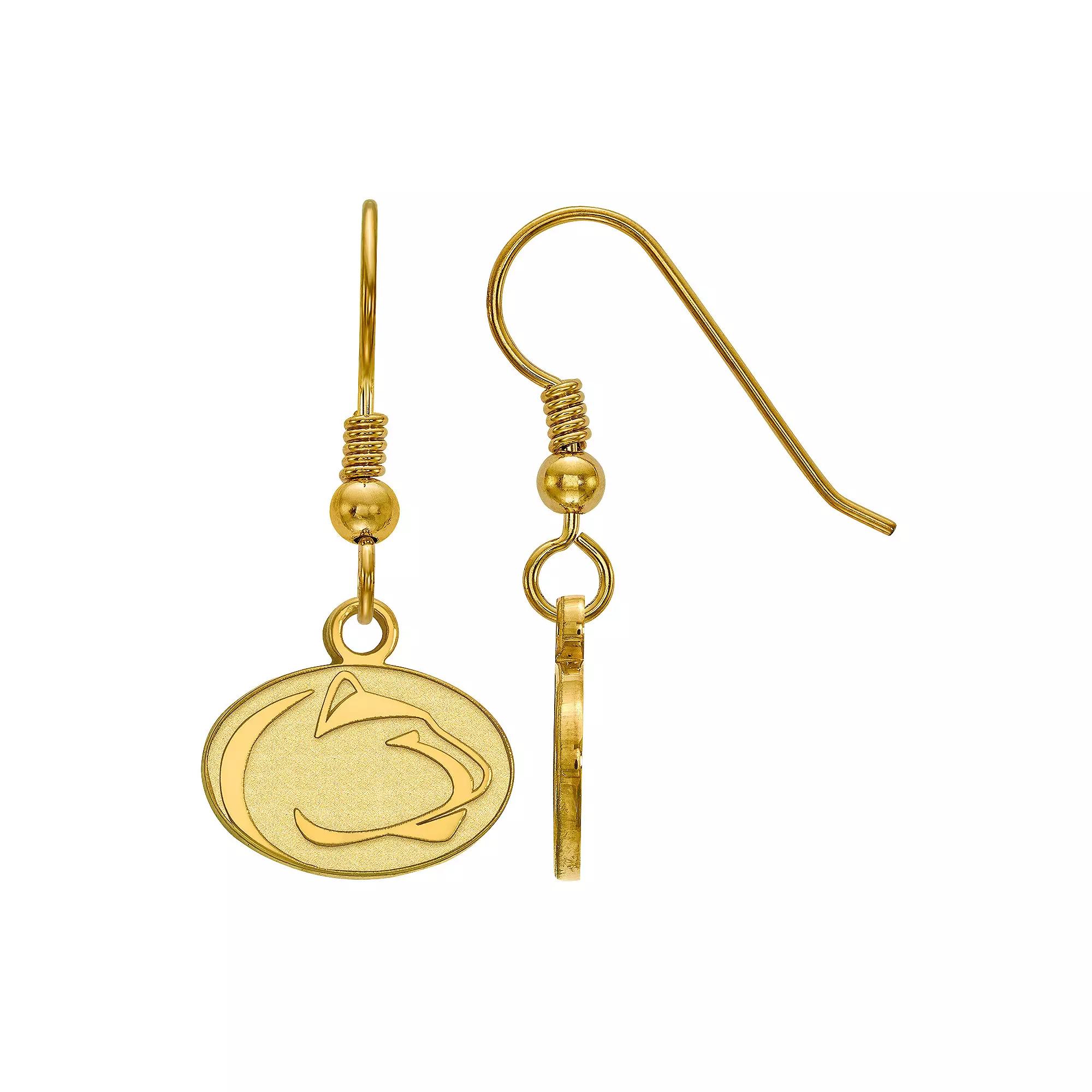 LogoArt 14K Gold Over Silver Penn State Nittany Lions Extra Small Dangle Earrings, Women's, Size: 29 mm, 14k Gold Plated Product Image