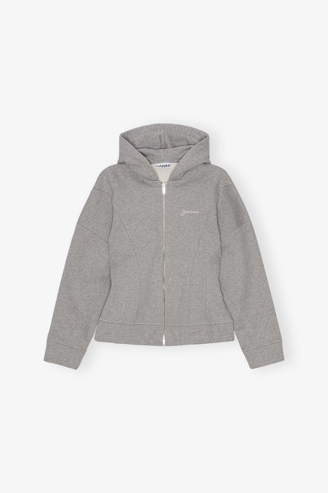 Grey Fleece Zip Hoodie Product Image
