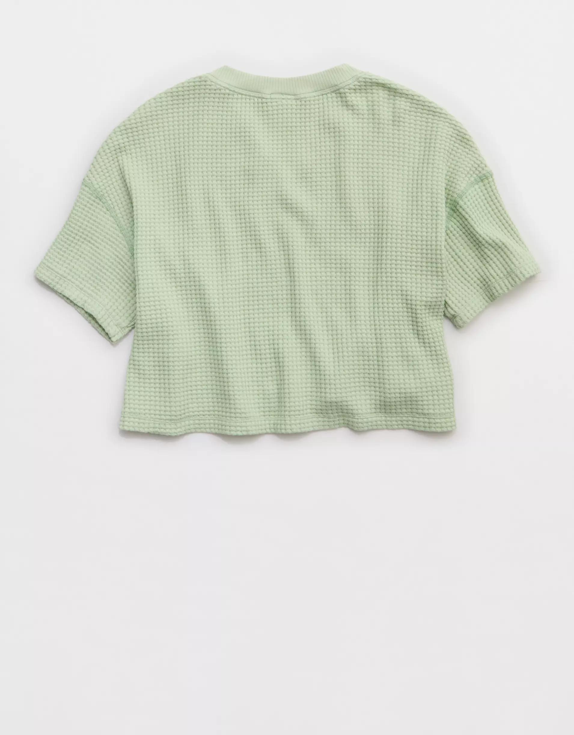 OFFLINE By Aerie Wow! Waffle Notch Neck T-Shirt Product Image