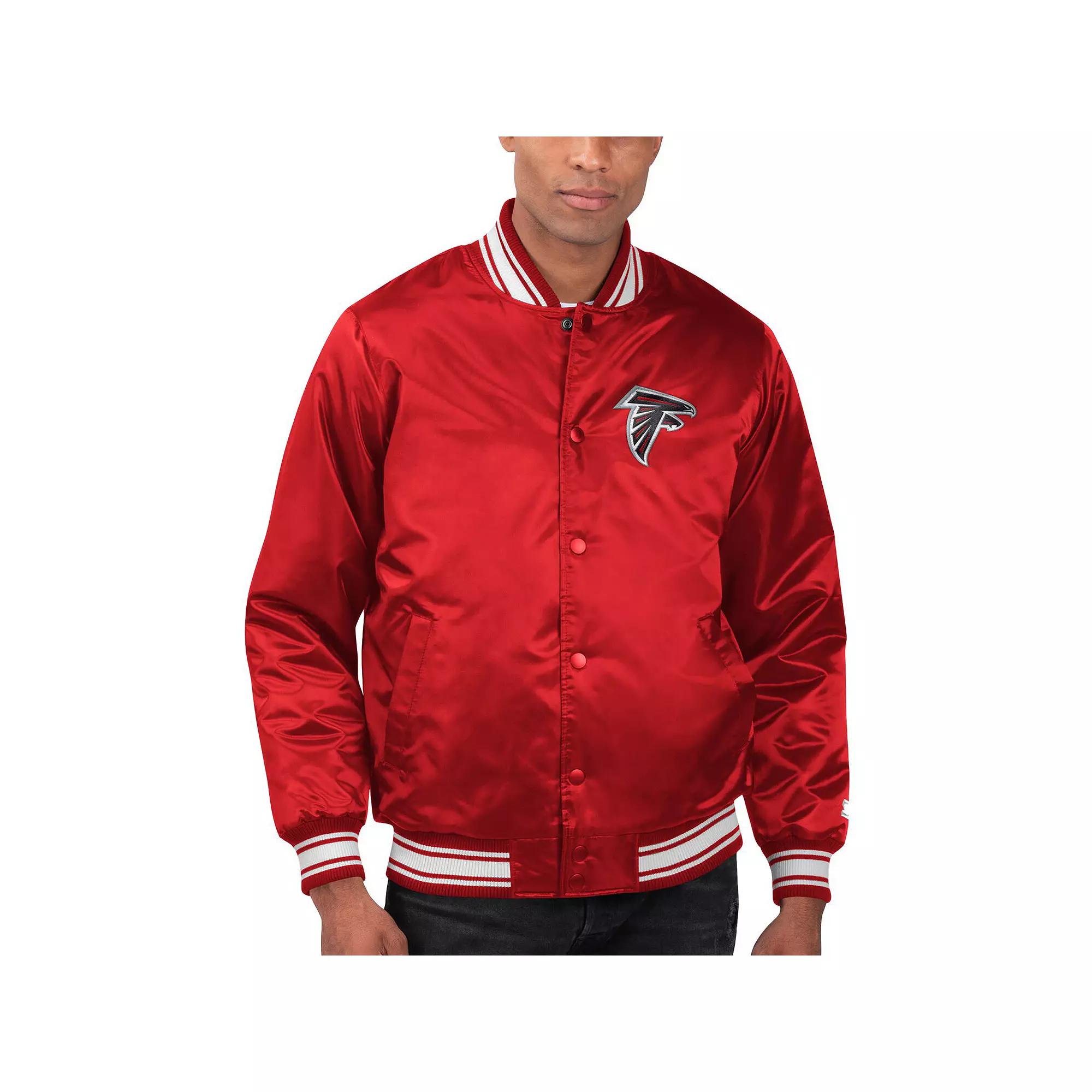 Men's Starter Red Atlanta Falcons Locker Room Satin Varsity Full-Snap Jacket,  Product Image