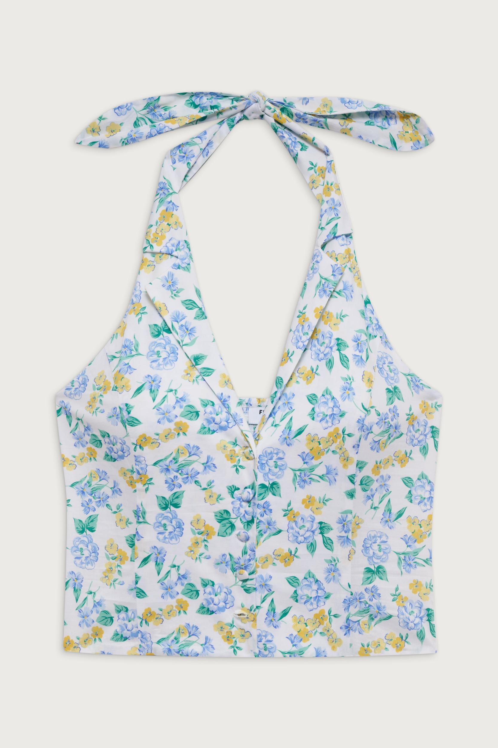 Cottage Halter Top - Coastal Floral Product Image