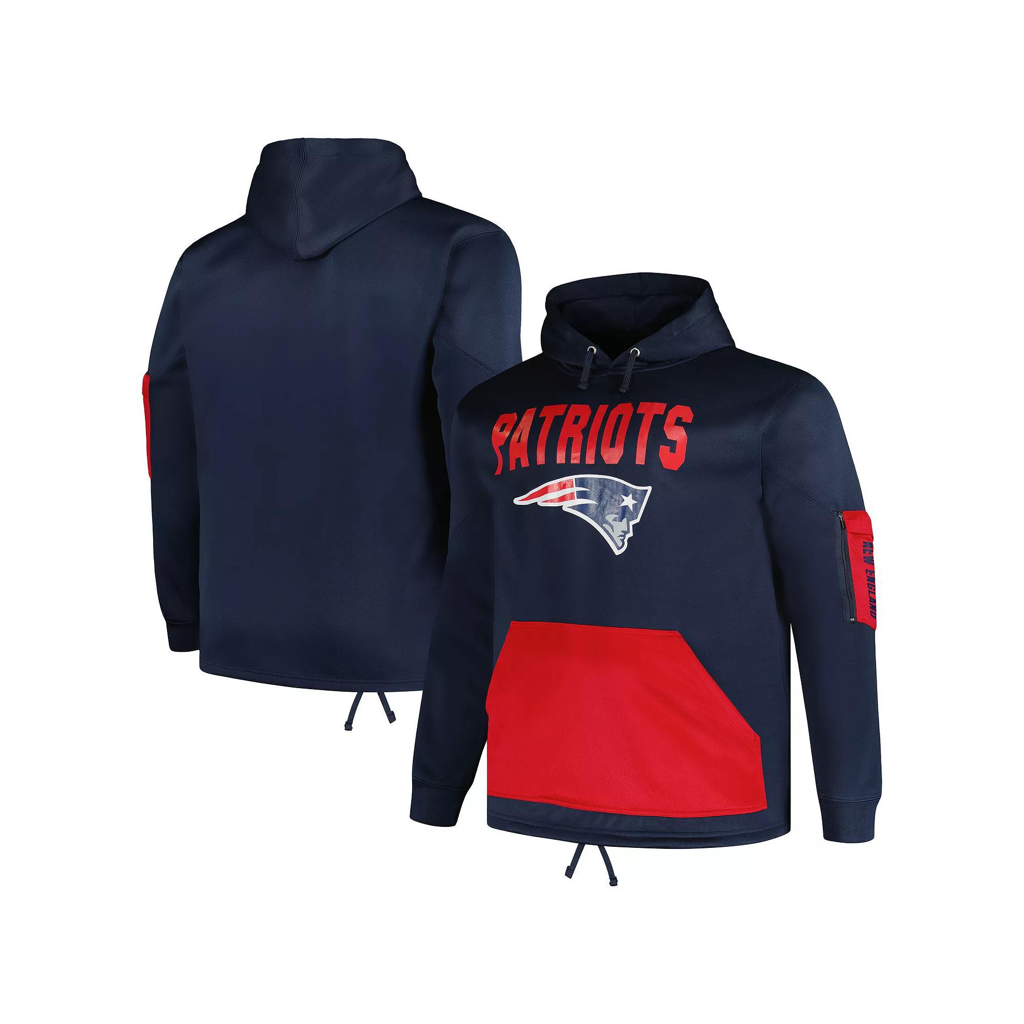 Men's Fanatics Branded Navy New England Patriots Big & Tall Pullover Hoodie,  Product Image