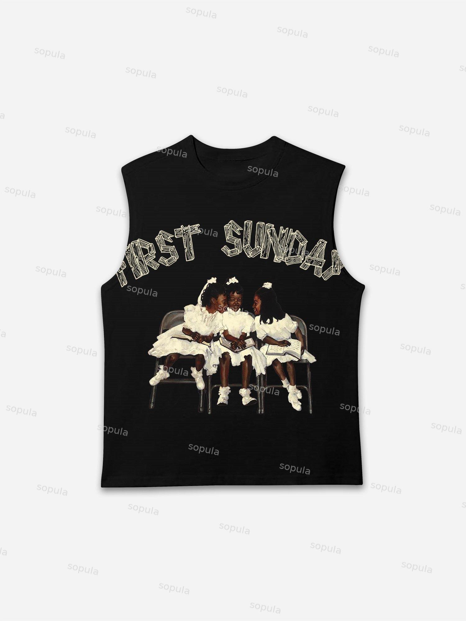 Men's First Sunday Graphic Tank Top Sleeveless Shirt Product Image