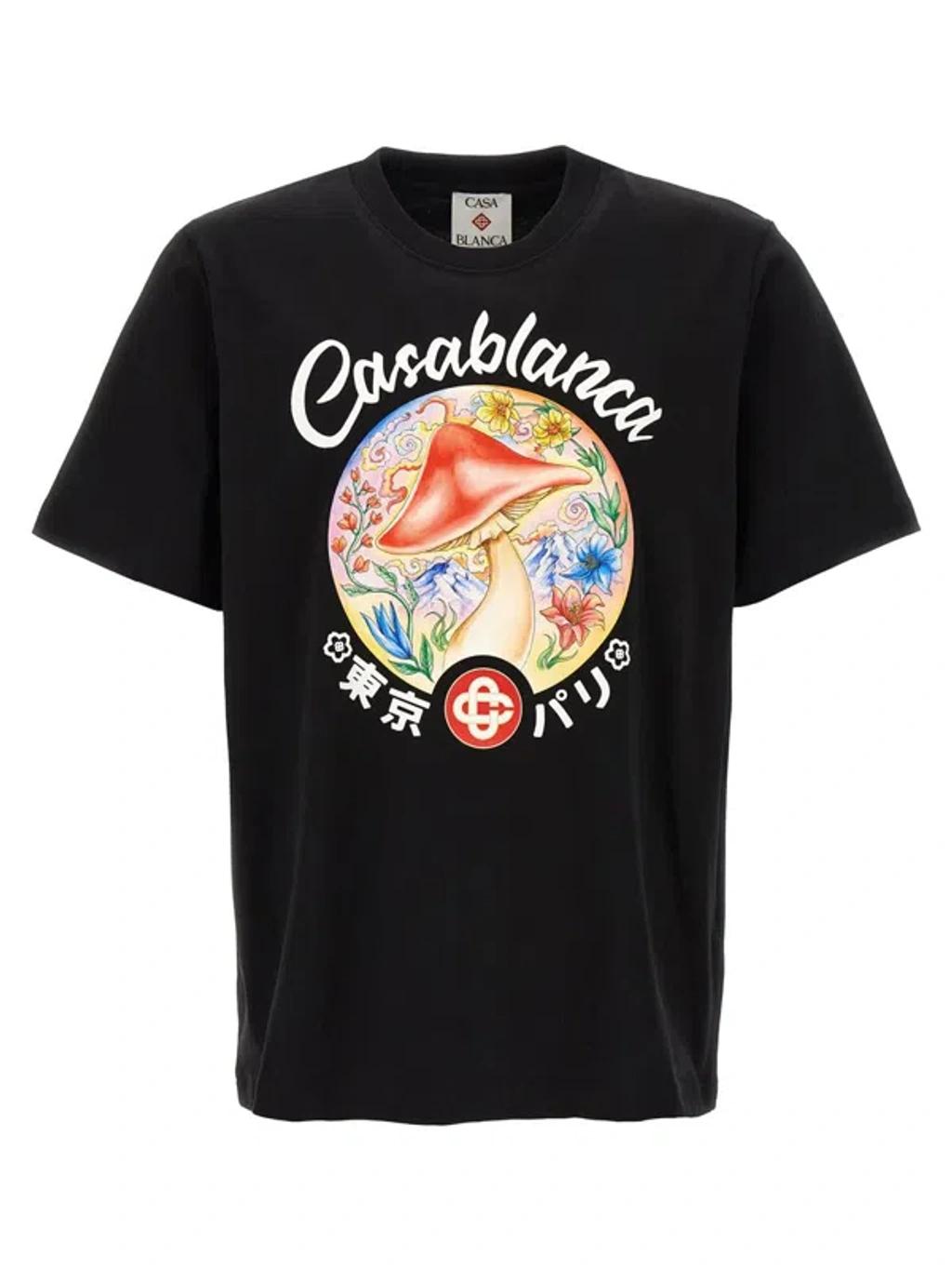 Black Mushroom Emblem T-shirt Product Image