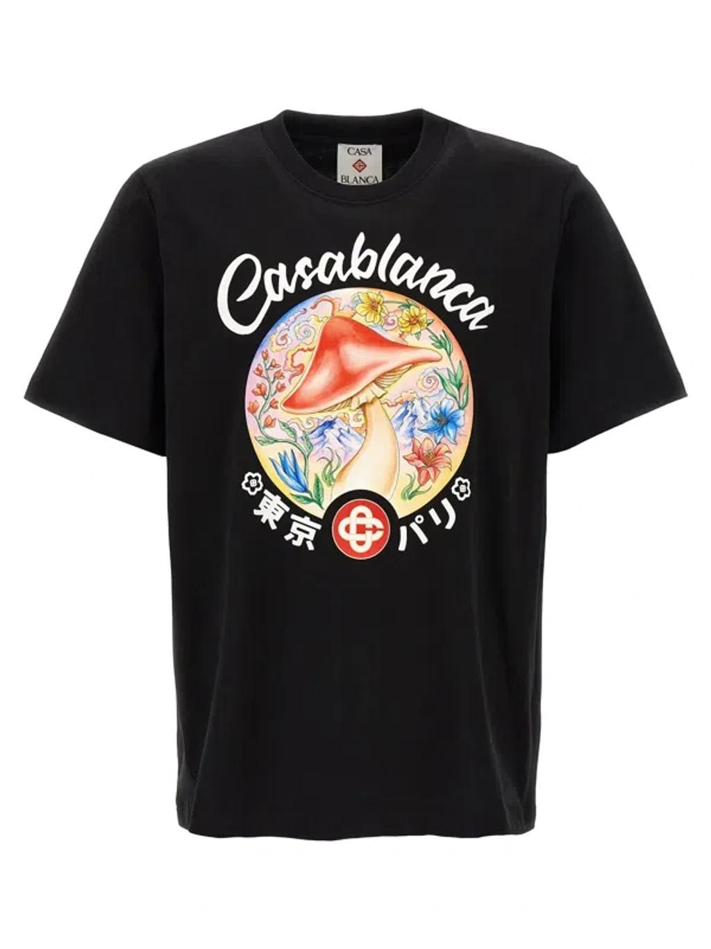 Black Mushroom Emblem T-shirt Product Image