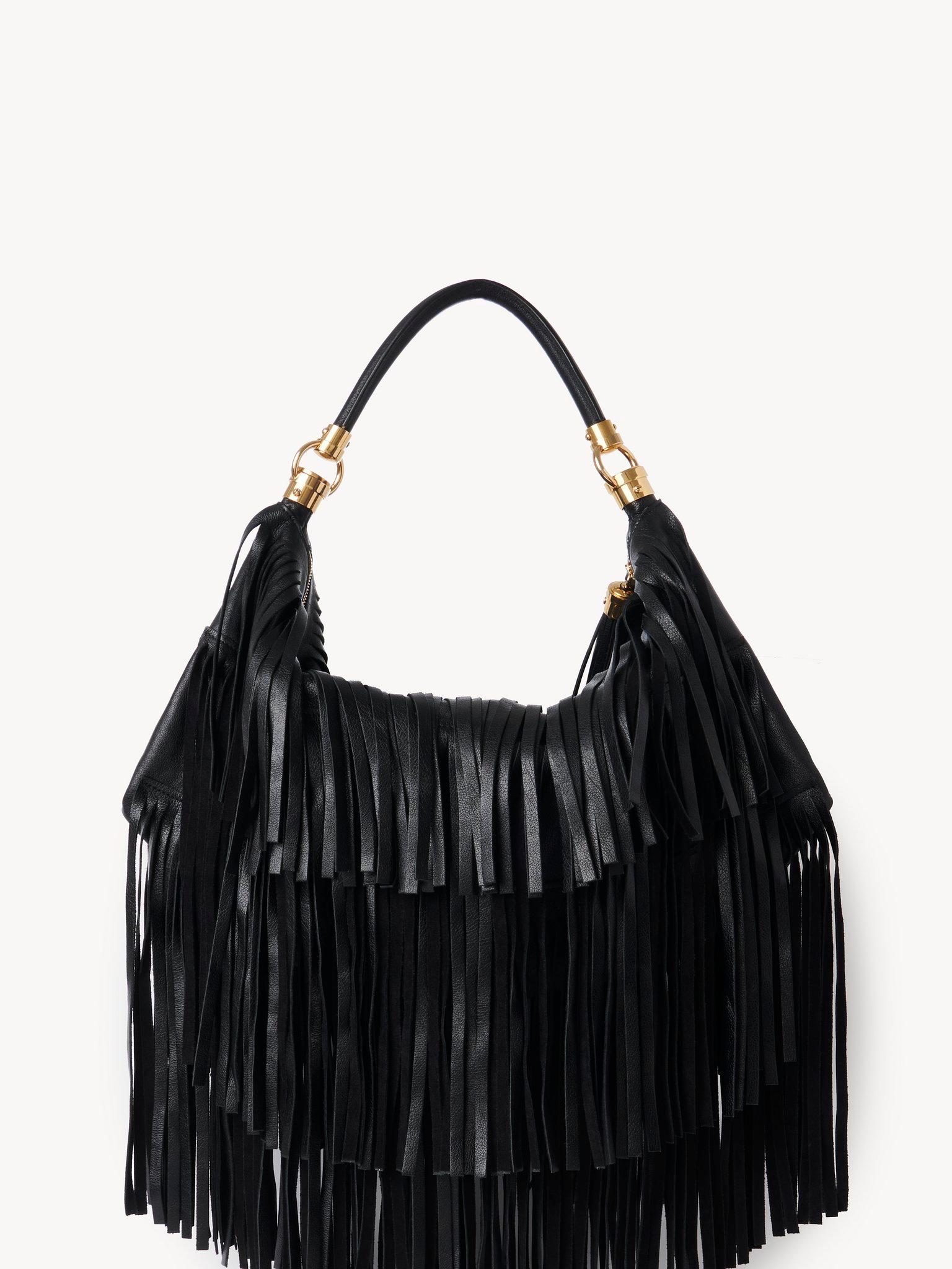Chloé Foulard shoulder bag in fringed leather Product Image