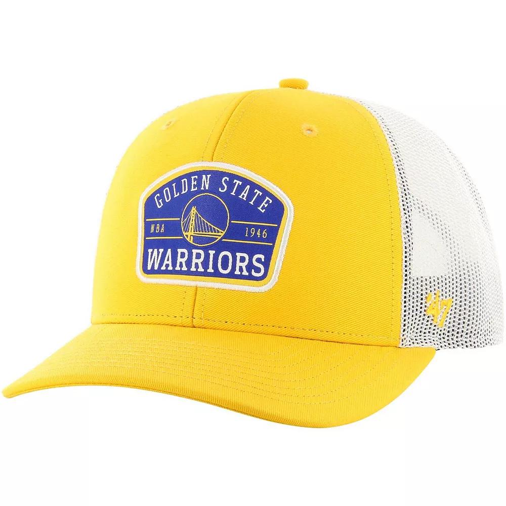 Men's '47 Gold Golden State Warriors Semi Patch Trucker Adjustable Hat Product Image