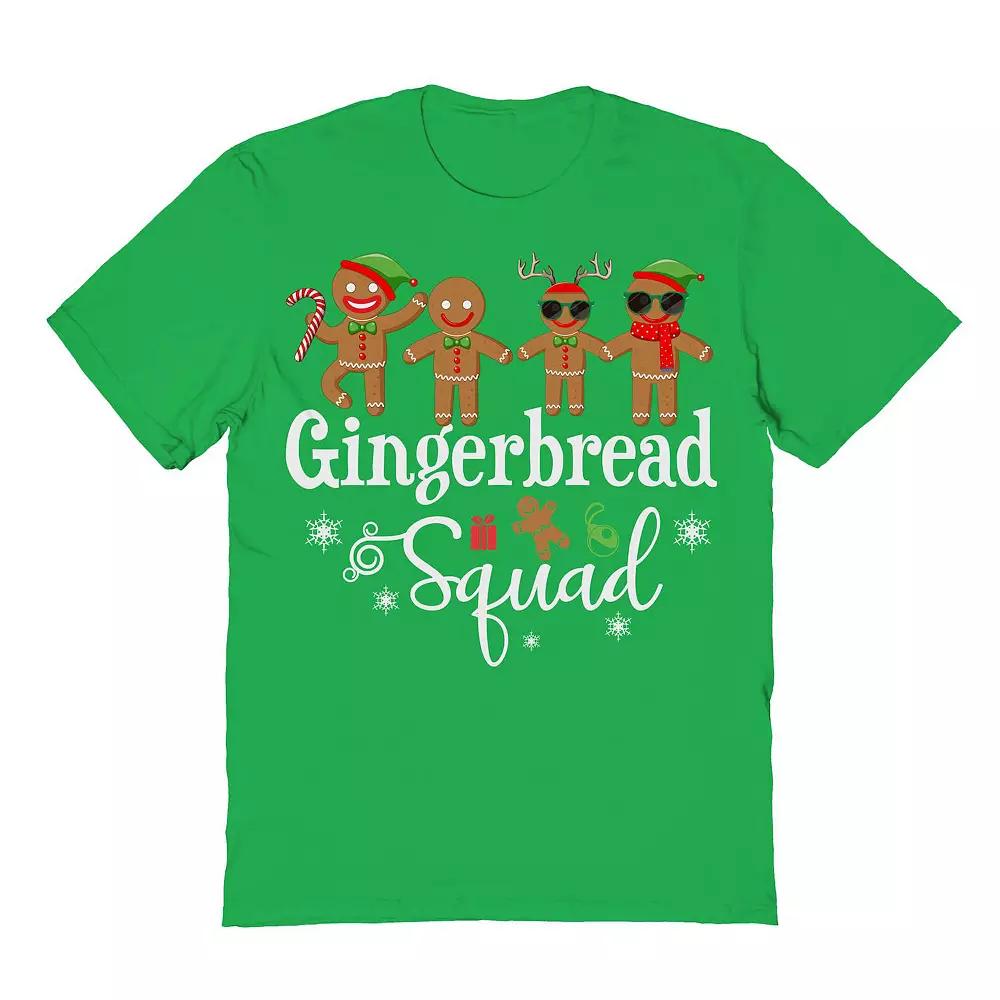 Men's Gingerbread Squad Christmas Graphic Tee, Size: XL, Irish Green Product Image