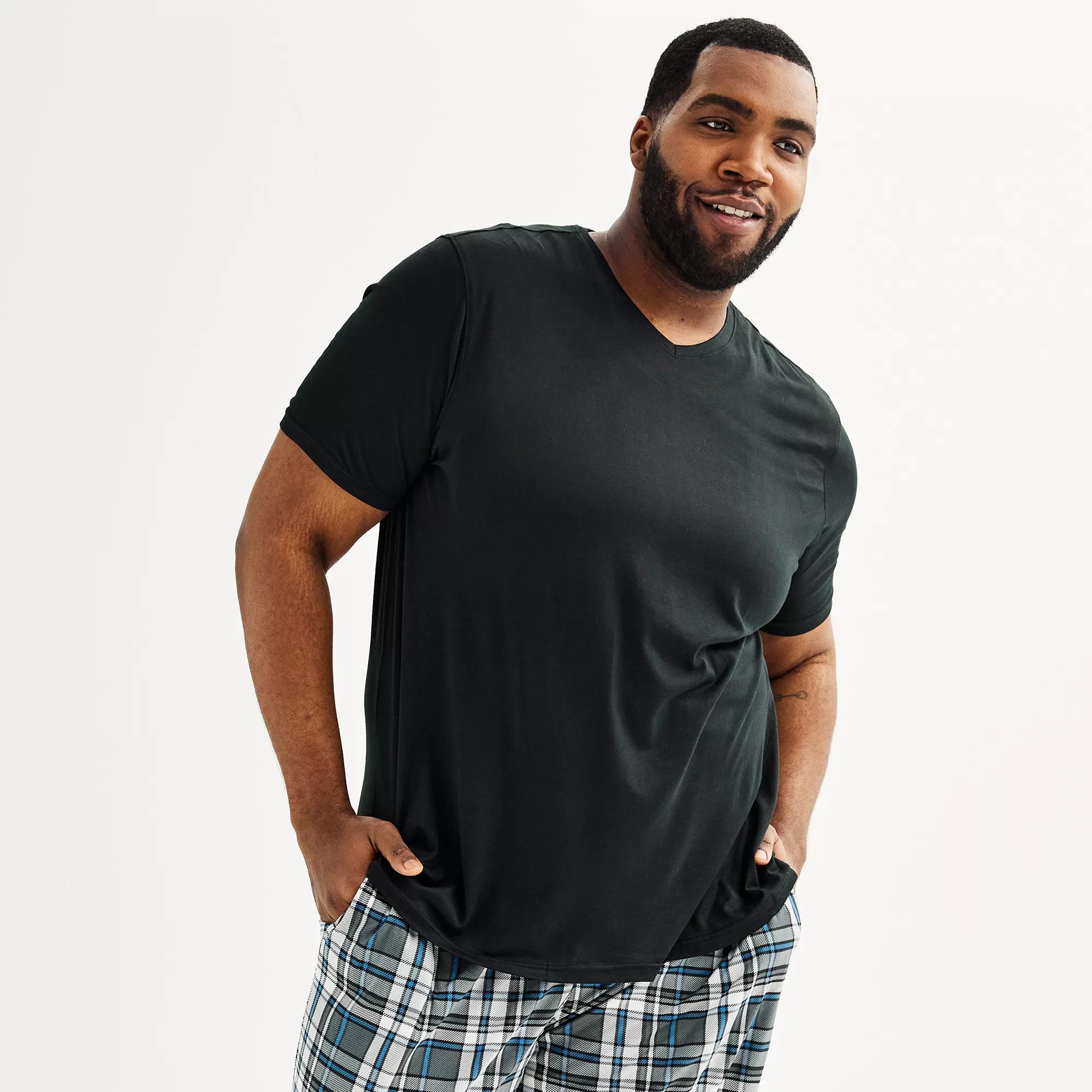 Big & Tall Sonoma Goods For Life® Supersoft V-Neck Pajama Shirt, Men's,  Product Image