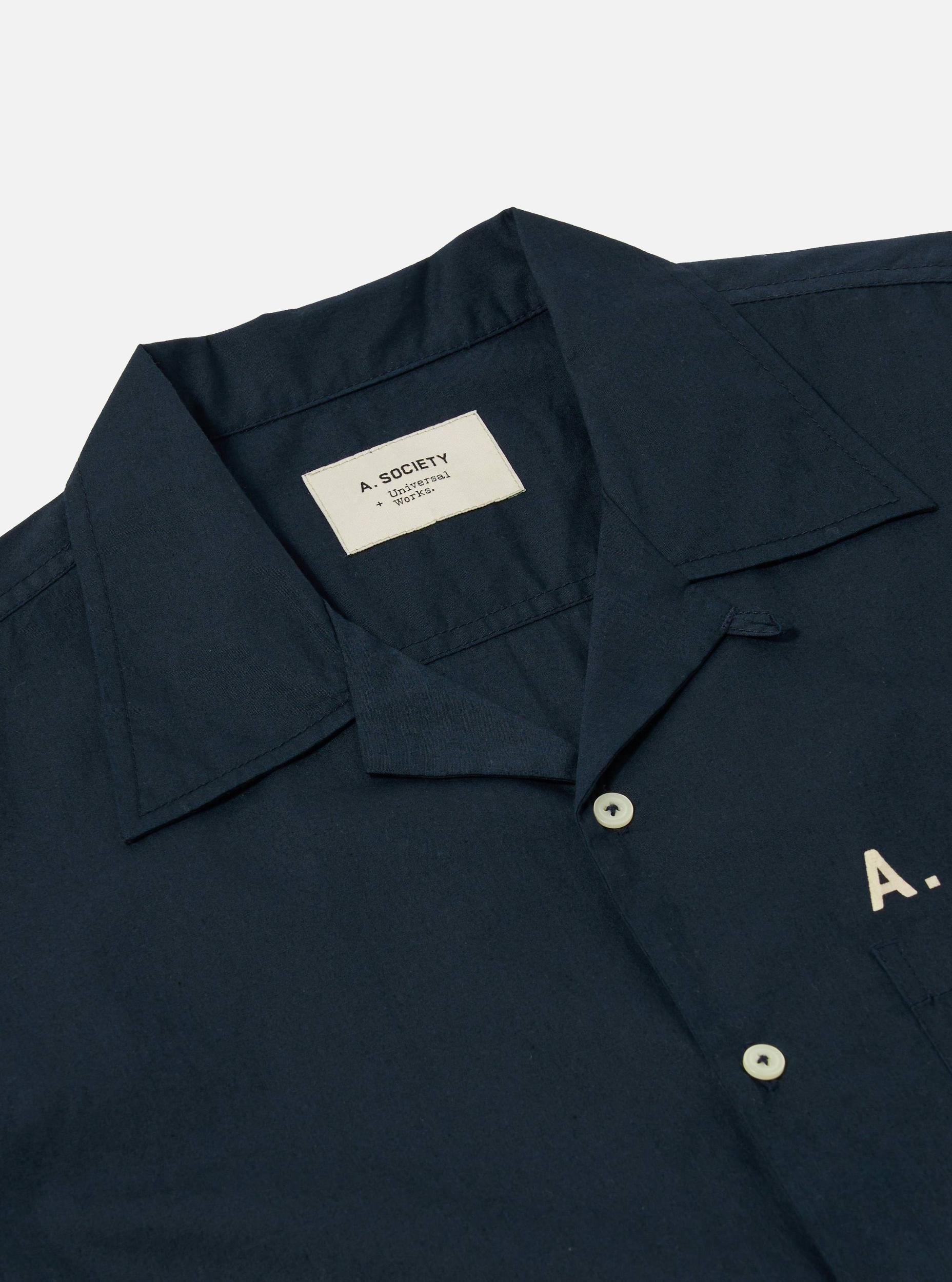 A. SOCIETY x Universal Works Navy Broadcloth Camp Shirt Product Image