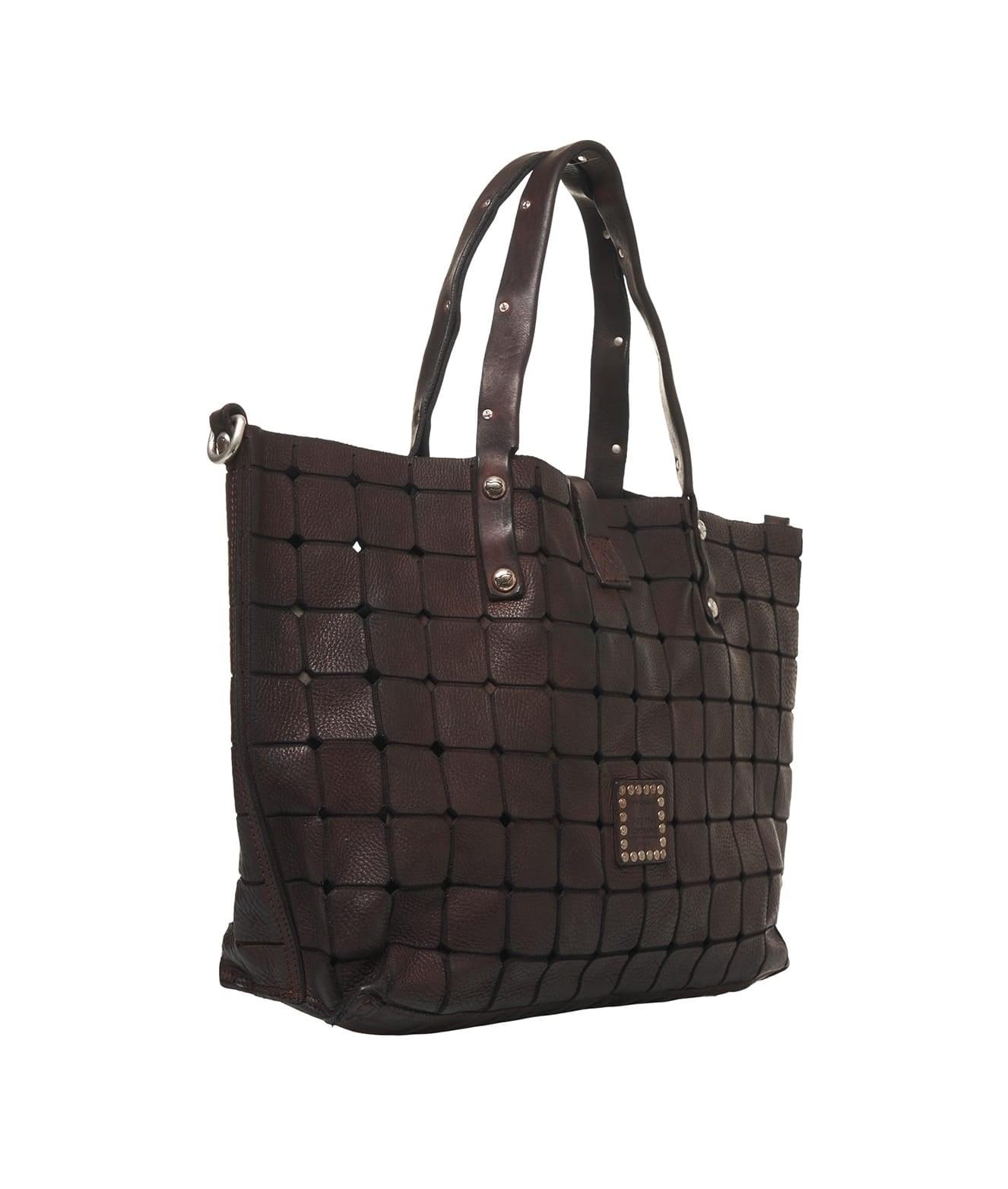Leather shopper with studs Product Image