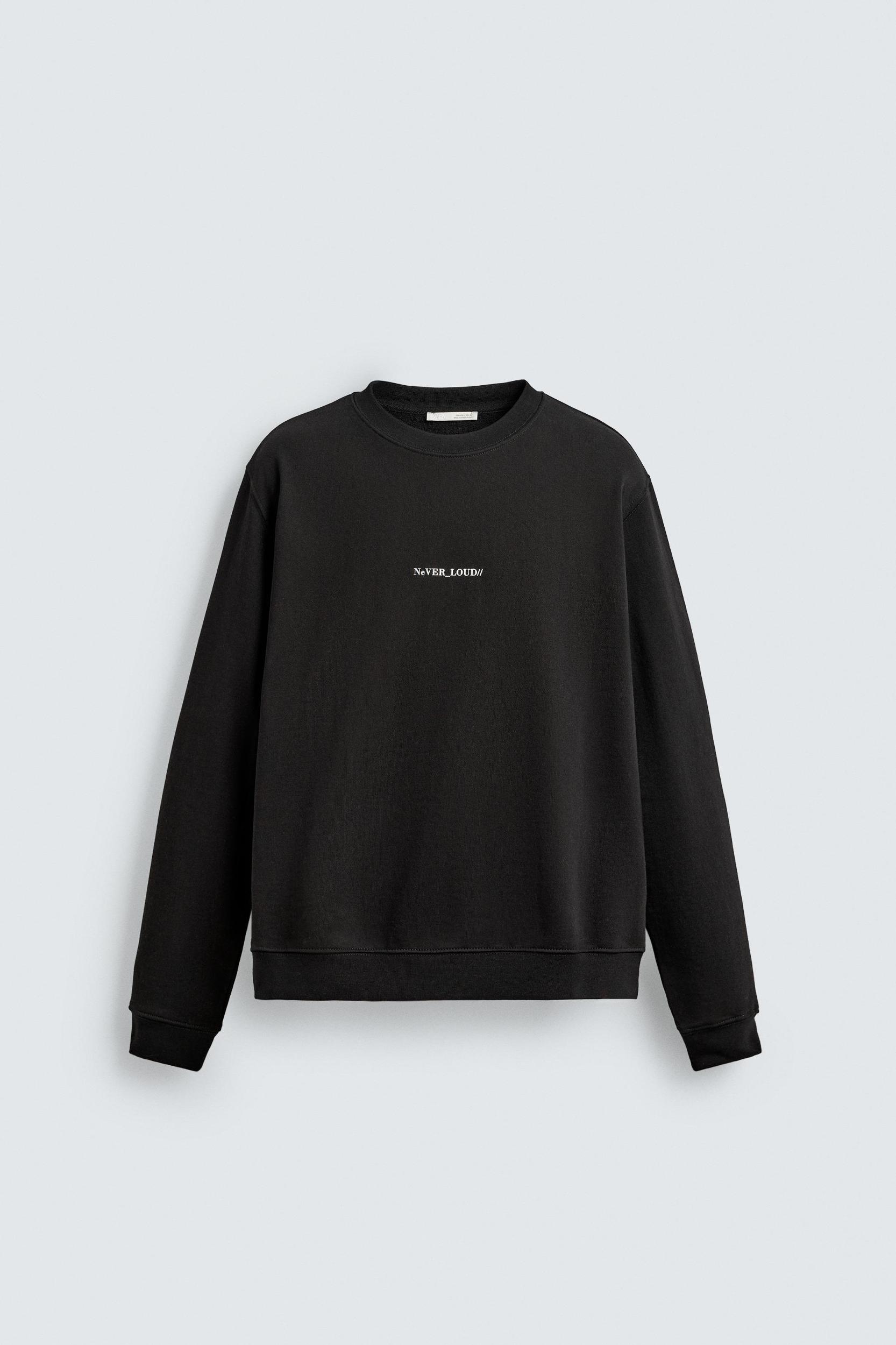REGULAR FIT PRINTED TEXT SWEATSHIRT Product Image
