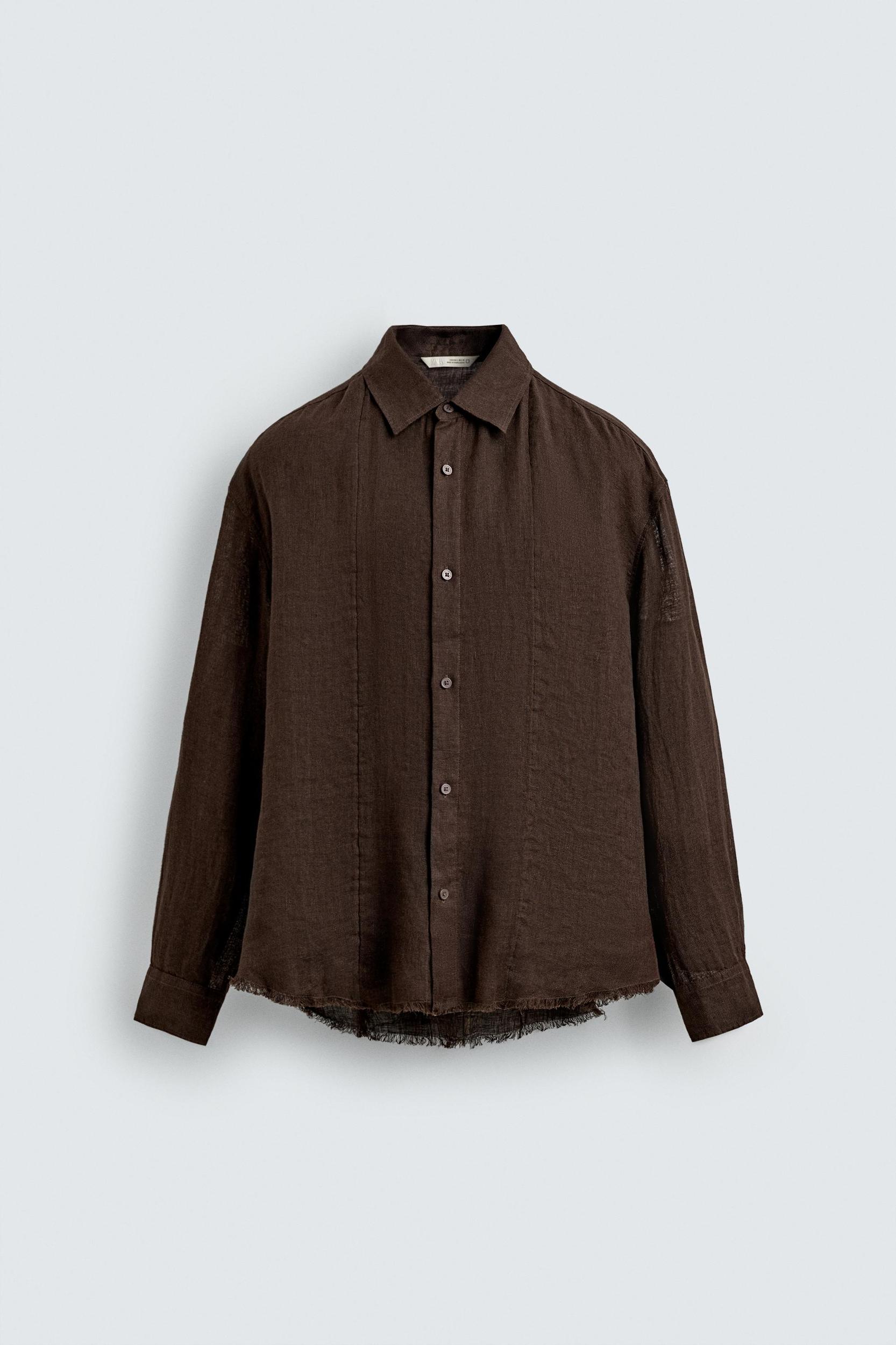 100% LINEN SEMI-SHEER SHIRT Product Image