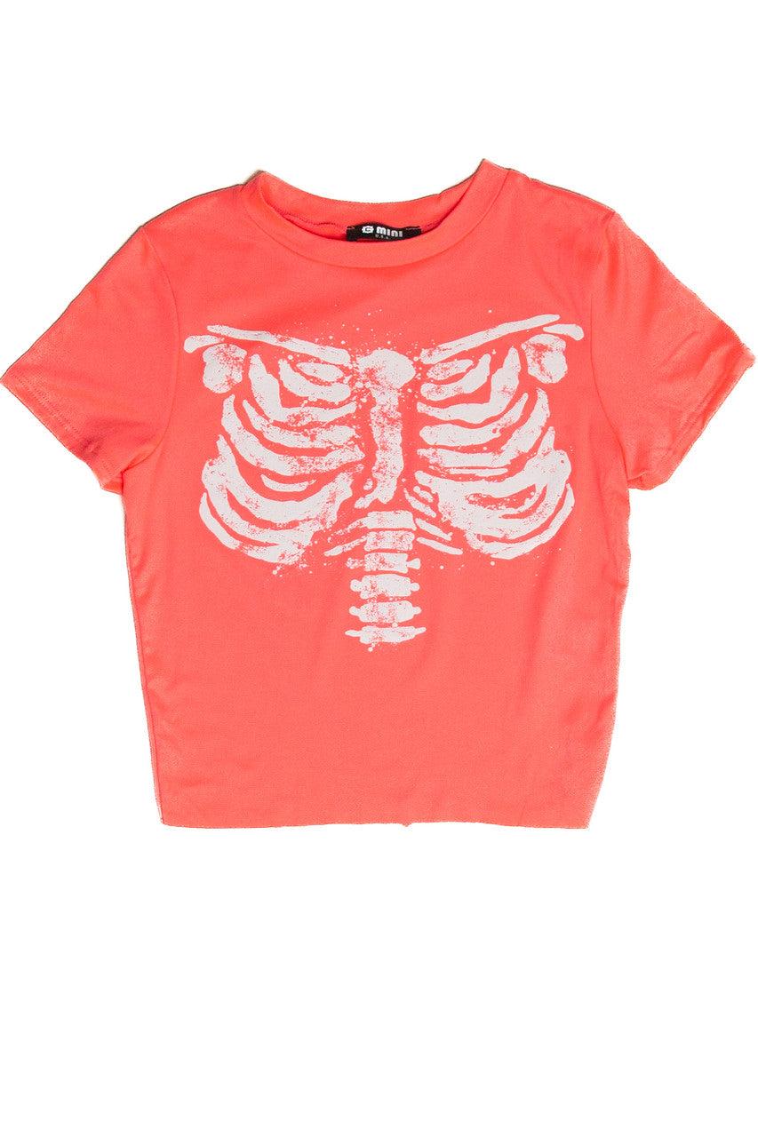 Neon Ribcage Crop T-Shirt Product Image