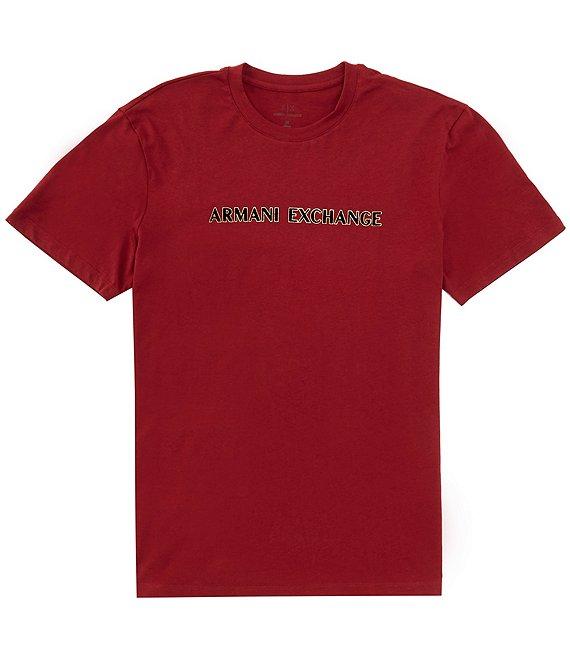 Armani Exchange Flocked Logo Short Sleeve T-Shirt Product Image