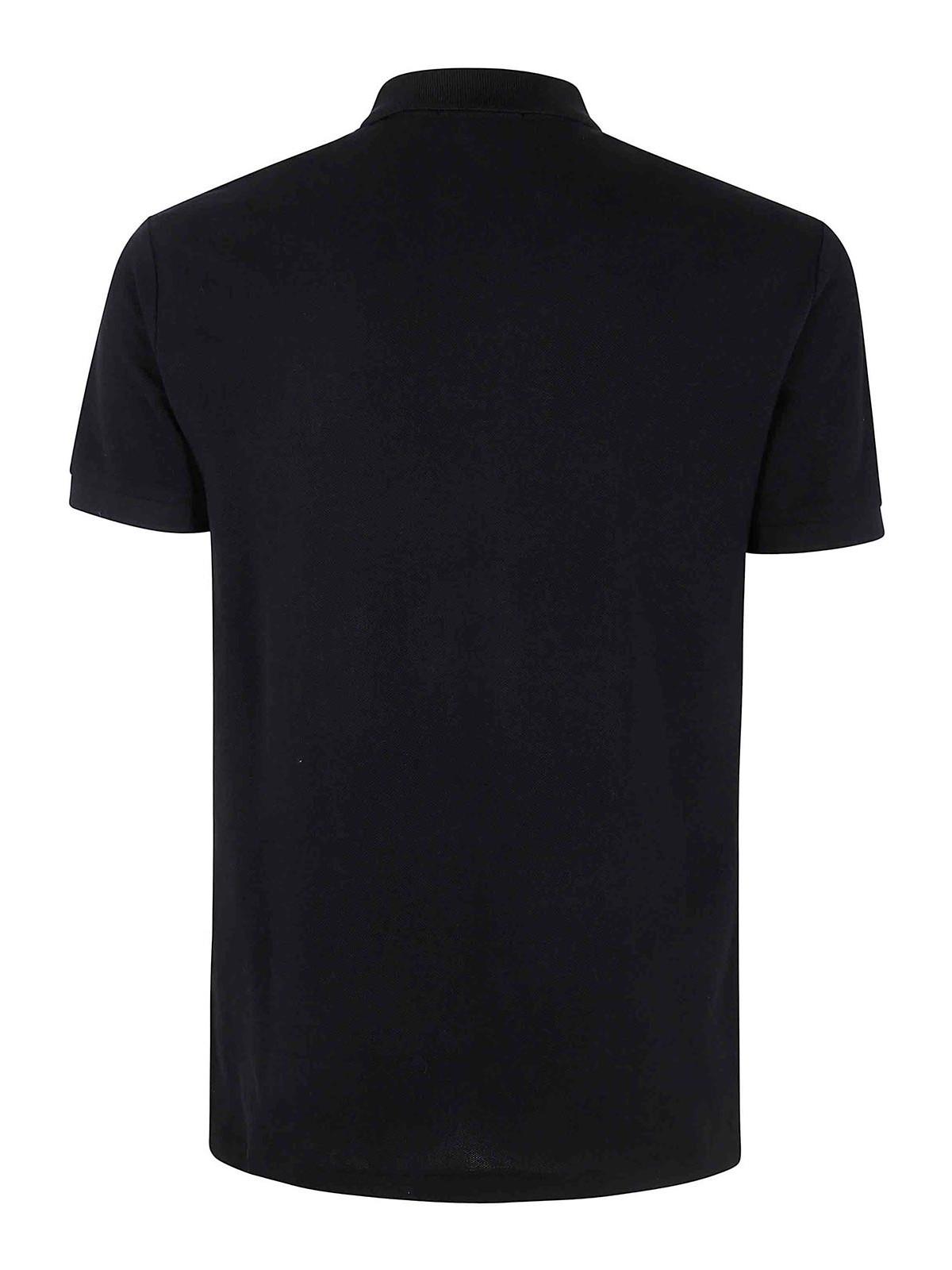 POLO RALPH LAUREN Black Polo Shirt With Classic Collar And Pony Embroidery On The Front In Cotton Man Product Image