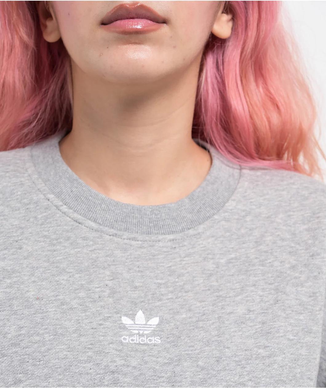 adidas Essentials Heather Grey Crewneck Sweatshirt Product Image