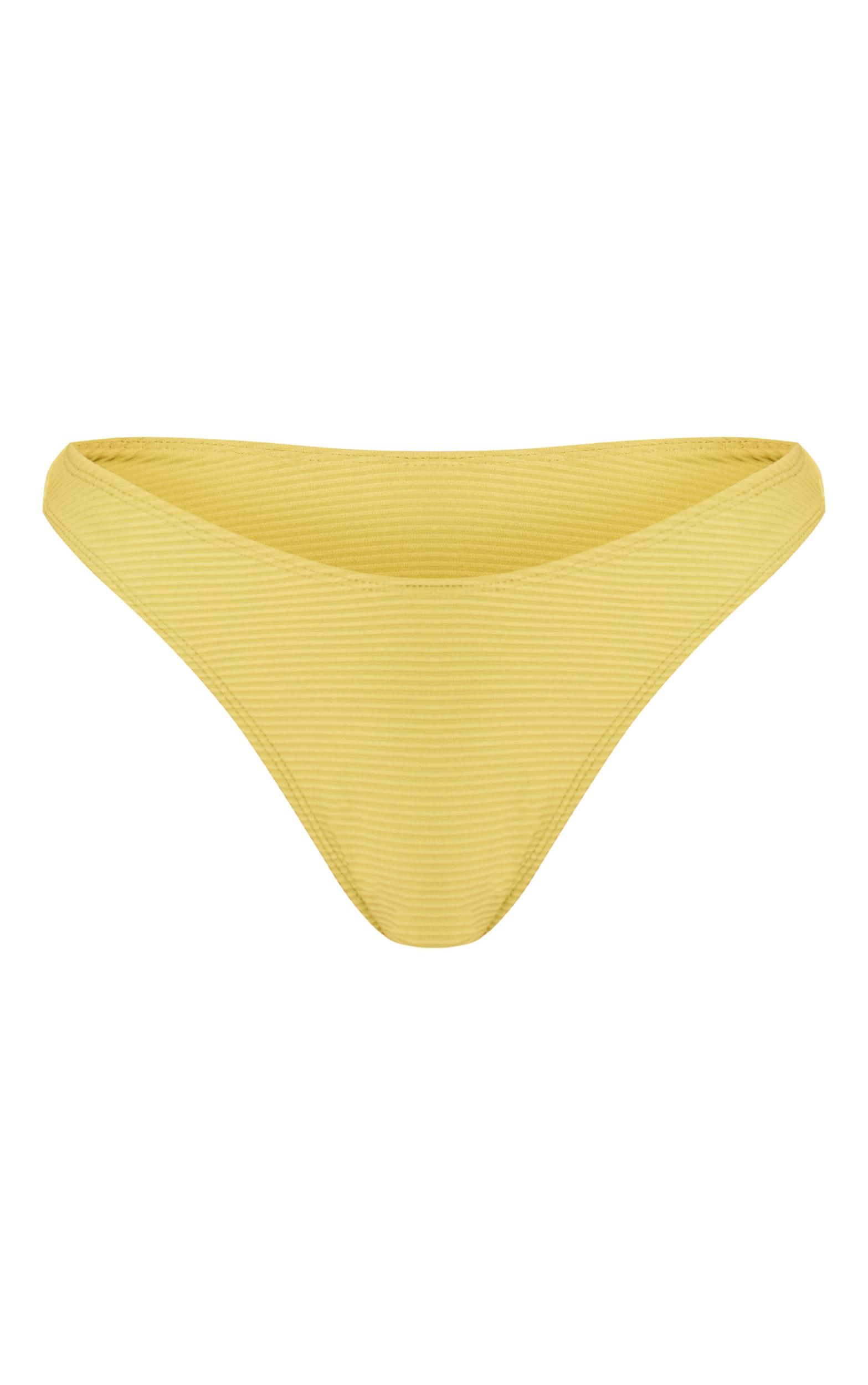 Lime Ribbed Tanga Bikini Bottoms Product Image