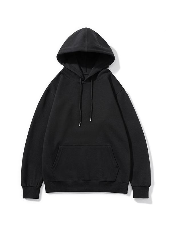 Men’s Solid Color Twill Crew Neck Oversized Hoodie Product Image