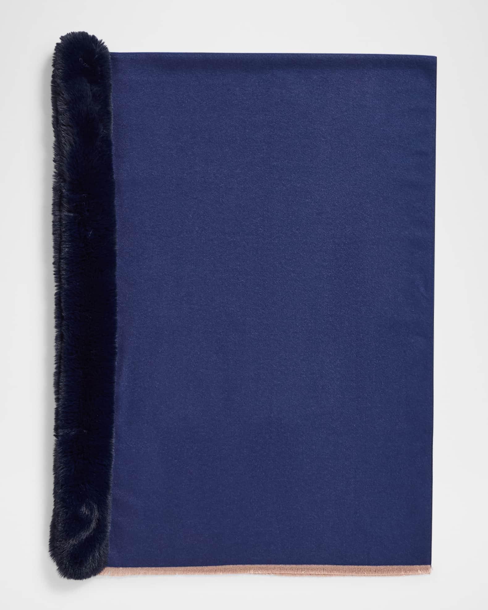 Leopard Faux Fur Trim Scarf Product Image