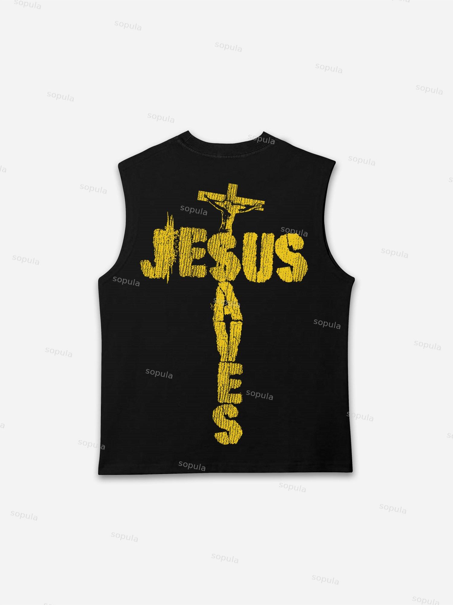 Jesus Saves Print Tank Top Product Image