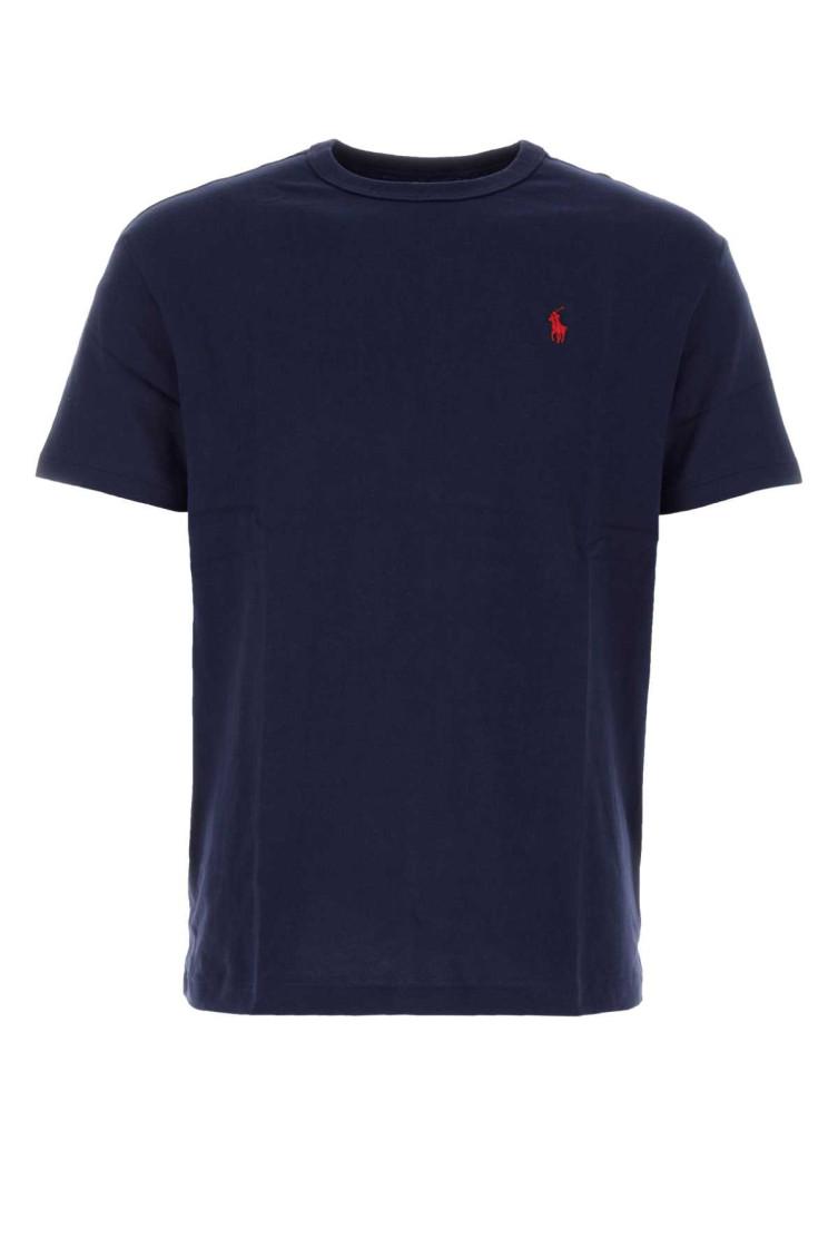POLO RALPH LAUREN Slim-fit Logo-embroidered Cotton-jersey T-shirt In Navy Product Image